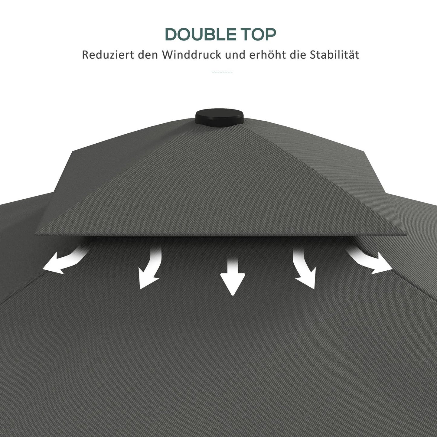 Square Balcony parasol, 243cm, UV protection, Dark grey