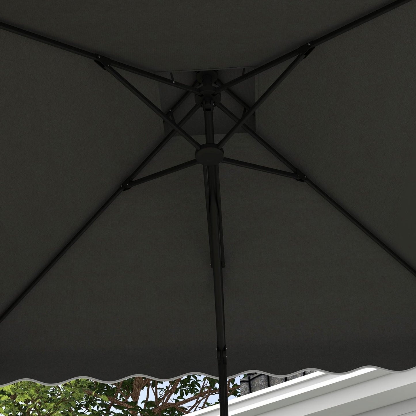 Square Balcony parasol, 243cm, UV protection, Dark grey