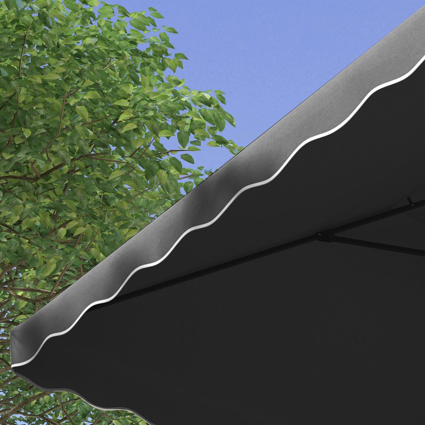 Square Balcony parasol, 243cm, UV protection, Dark grey