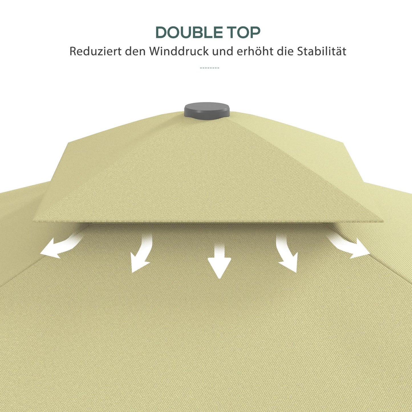 Cantilever Parasol 243x243cm with UV protection & Double roof