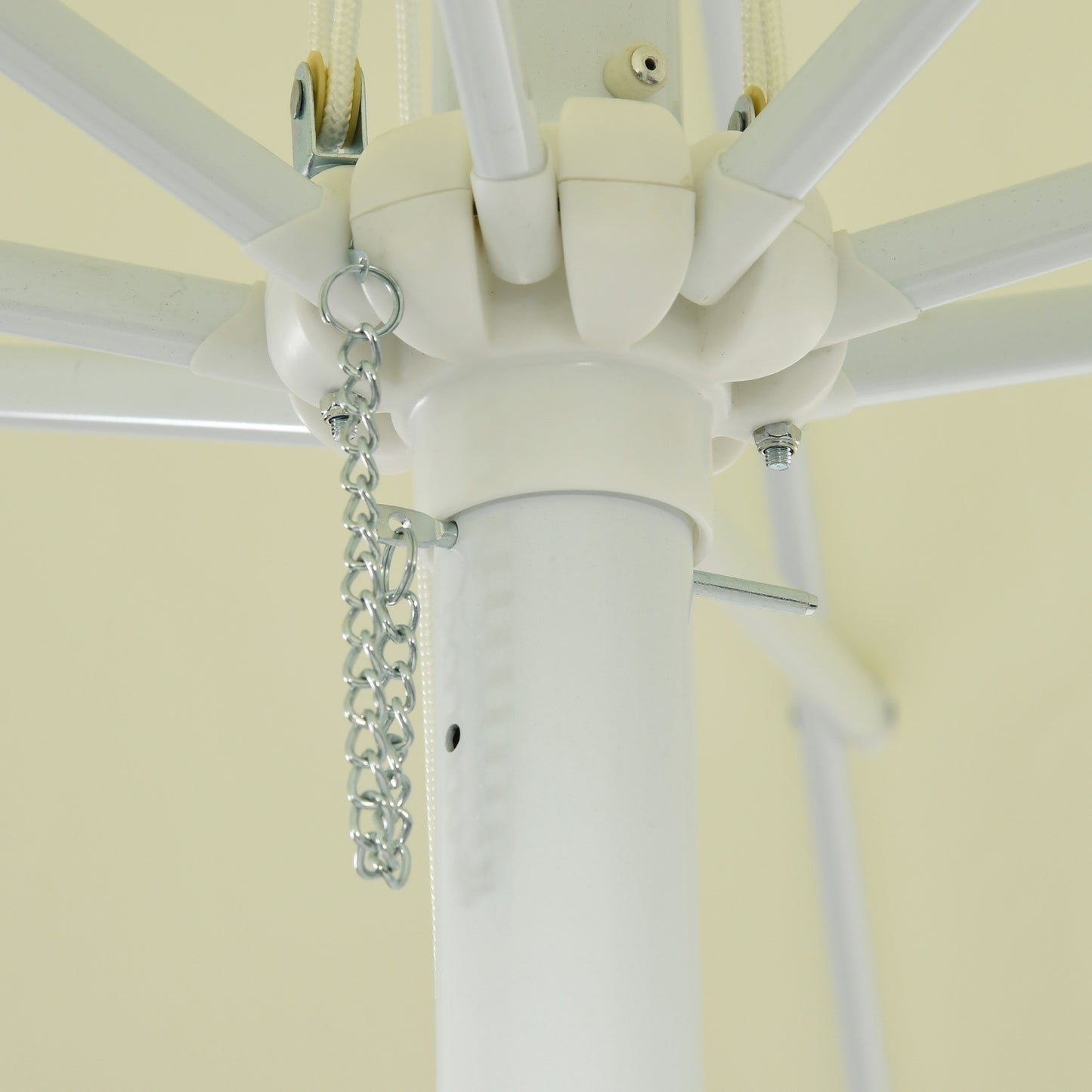Height adjustable 2.5 m Beige aluminum parasol for balcony