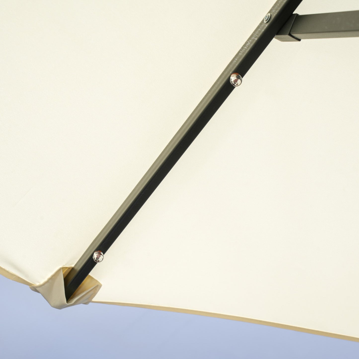 Garden double parasol with LED & adjustable tilt, Beige