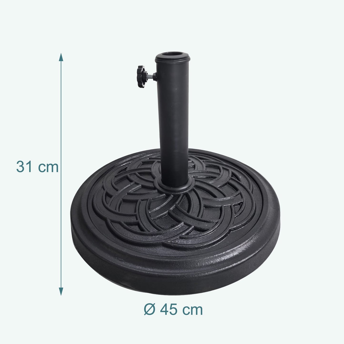 Parasol Base, 12 kg, Fits Multiple Pole Sizes