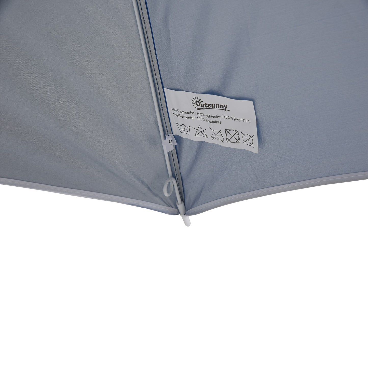 Beach umbrella with side wall, blue polyester, 2.2m