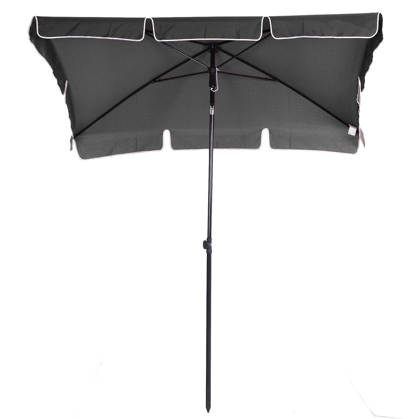 Beach umbrella parasol, UV protection, foldable, grey-black