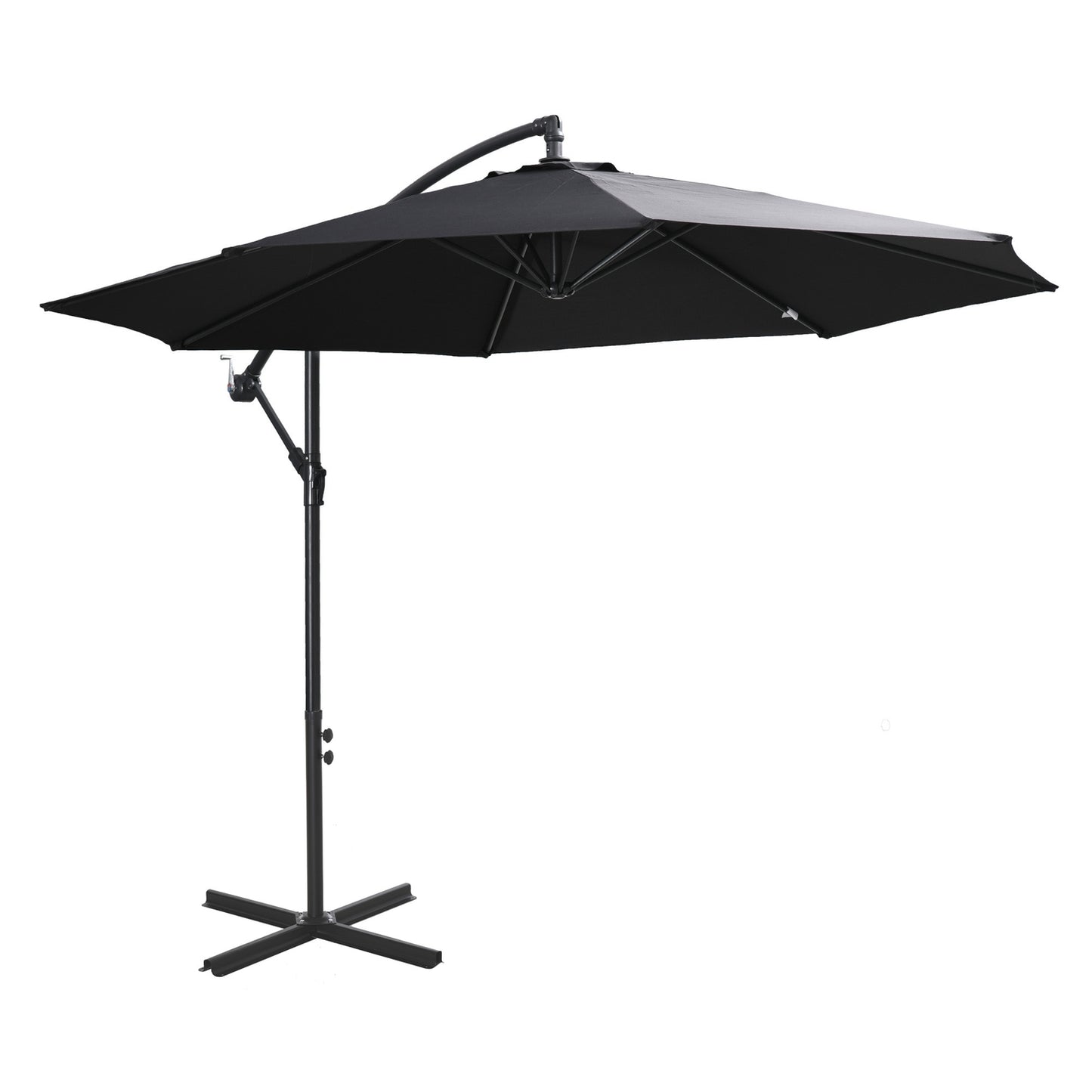 Cantilever Parasol with crank, Steel frame, Black, Ø3x2.5M