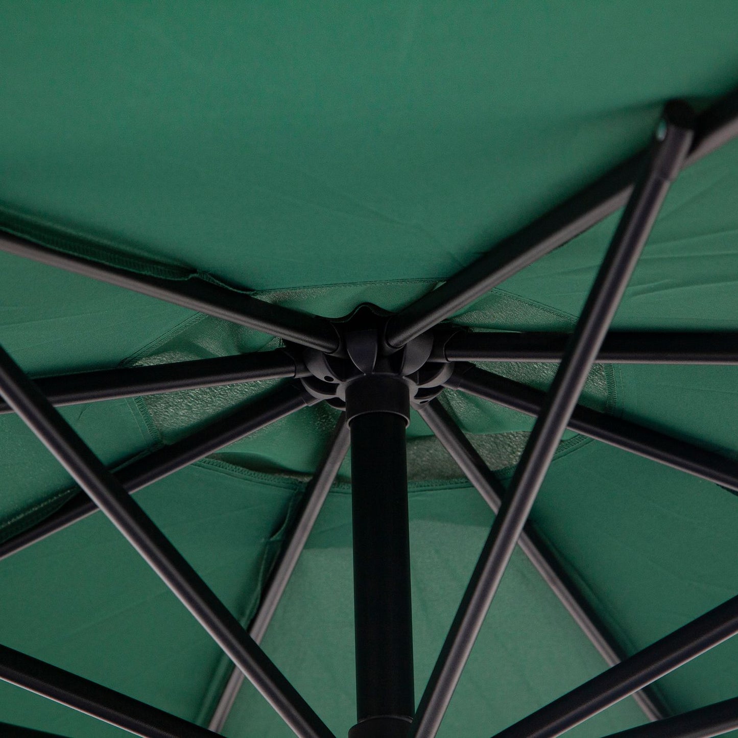 Cantilever parasol with crank, steel & green polyester