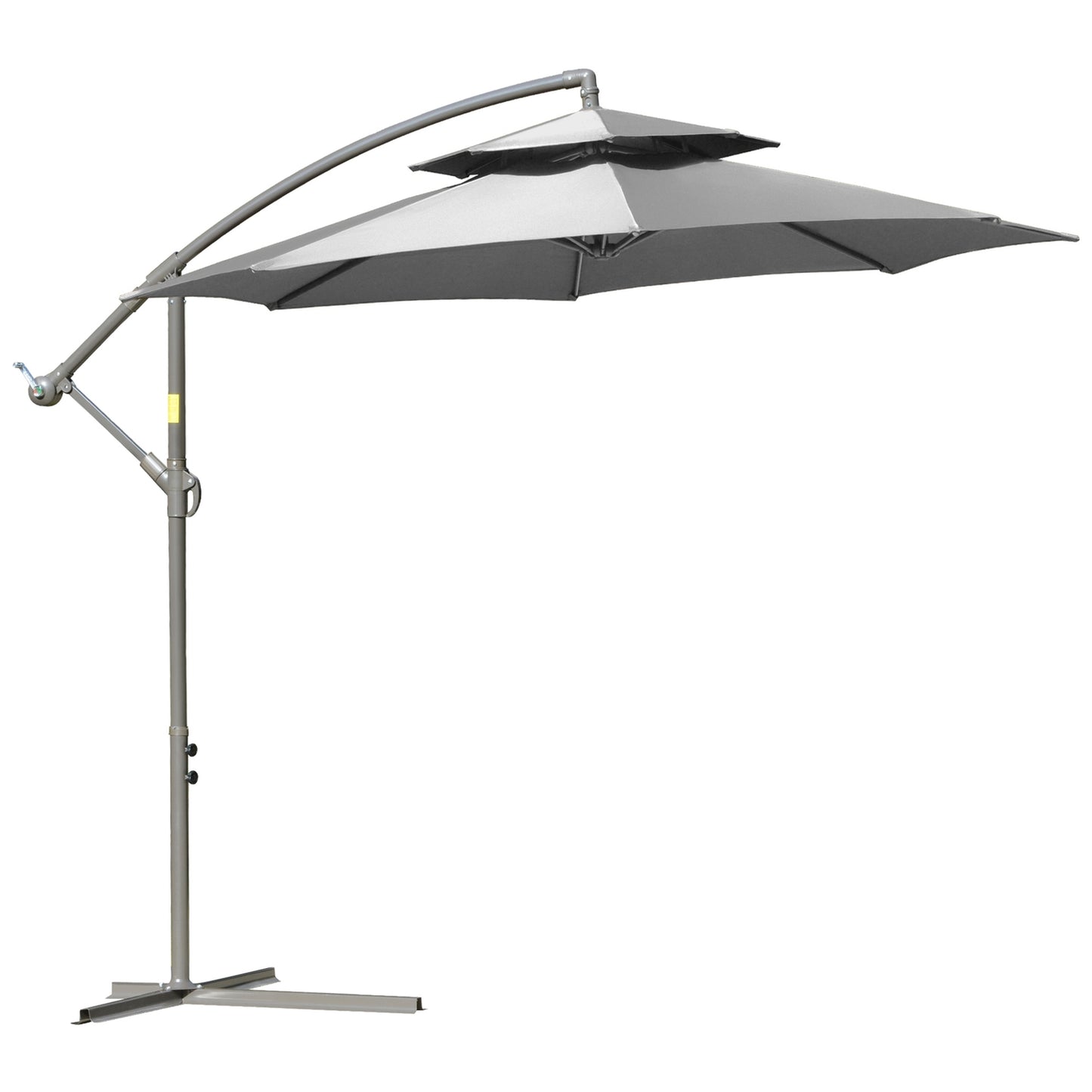 Cantilever parasol, 2.67m, double roof, polyester grey