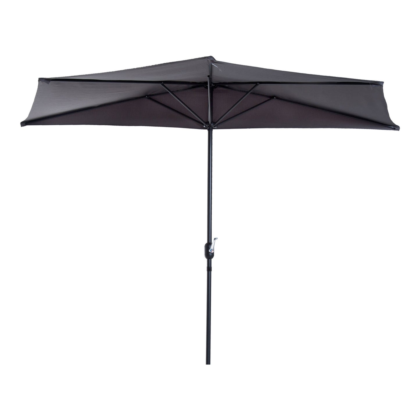 Half round metal garden parasol – Gray & Black