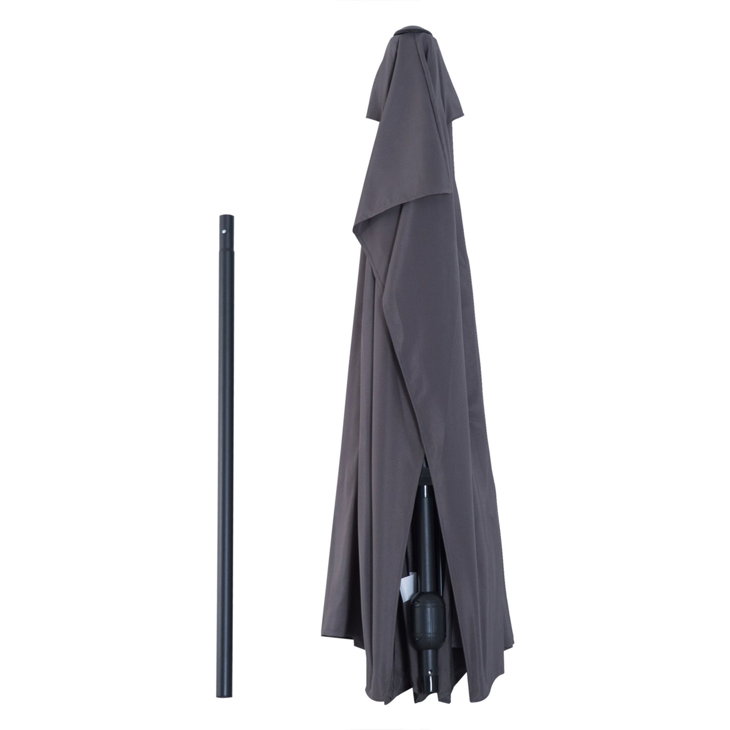 Half round metal garden parasol – Gray & Black