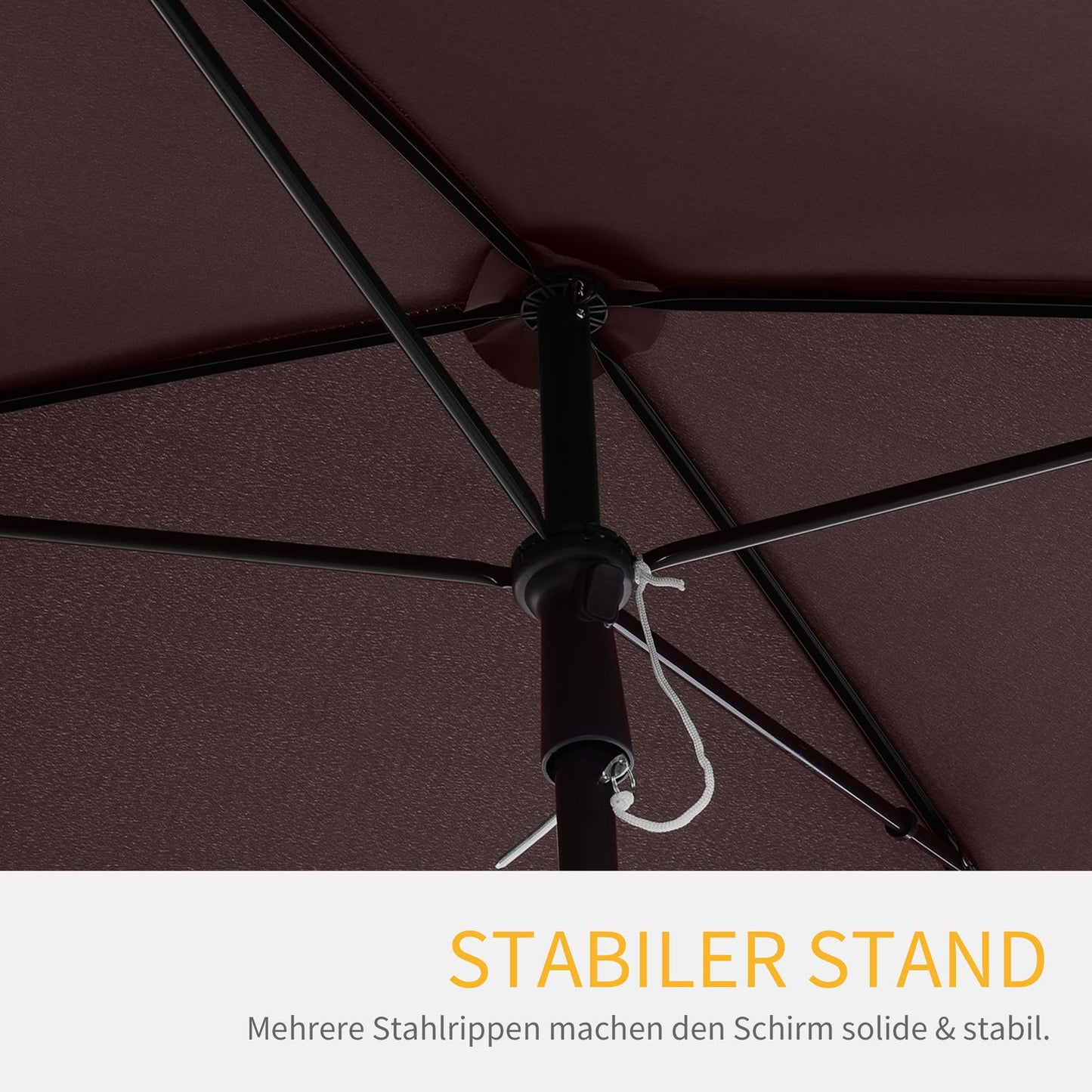 Garden parasol Umbrella, UV protection, Coffee/Black