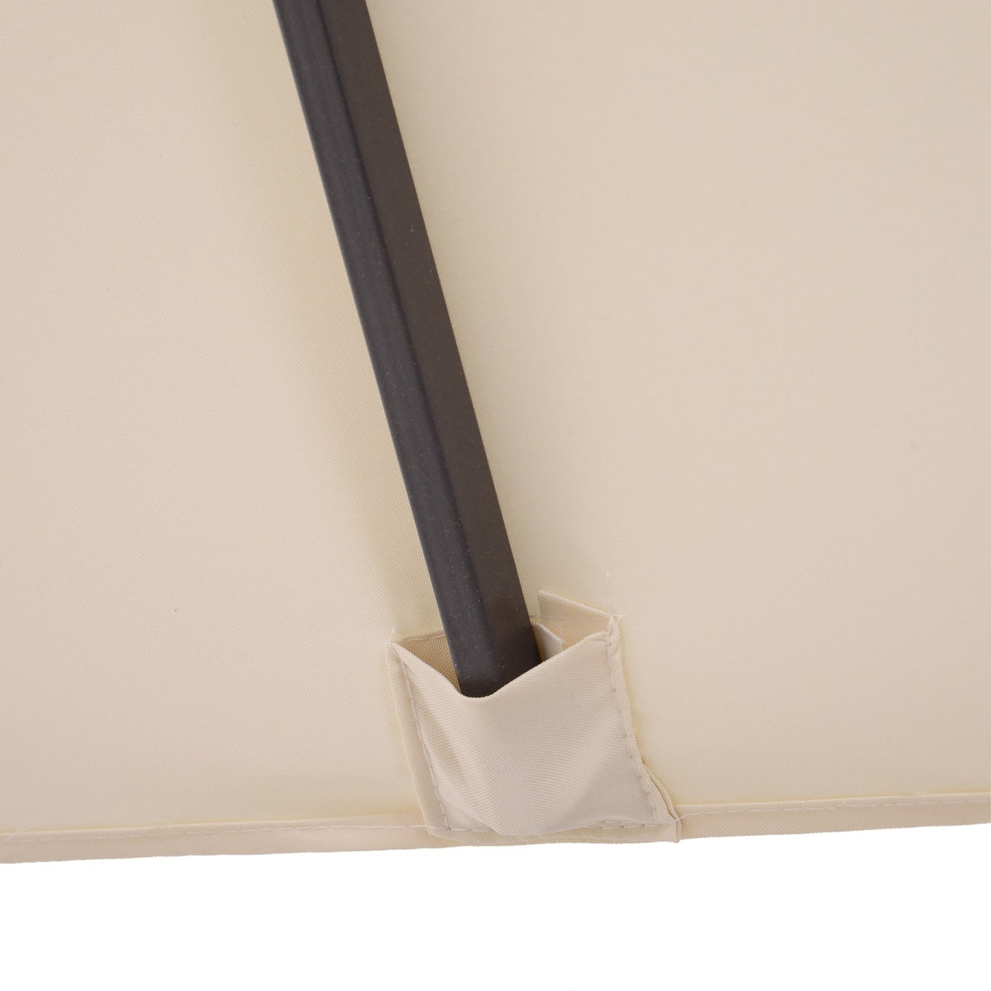Beige Oval Double Garden Parasol with Hand Crank, 455x270 cm