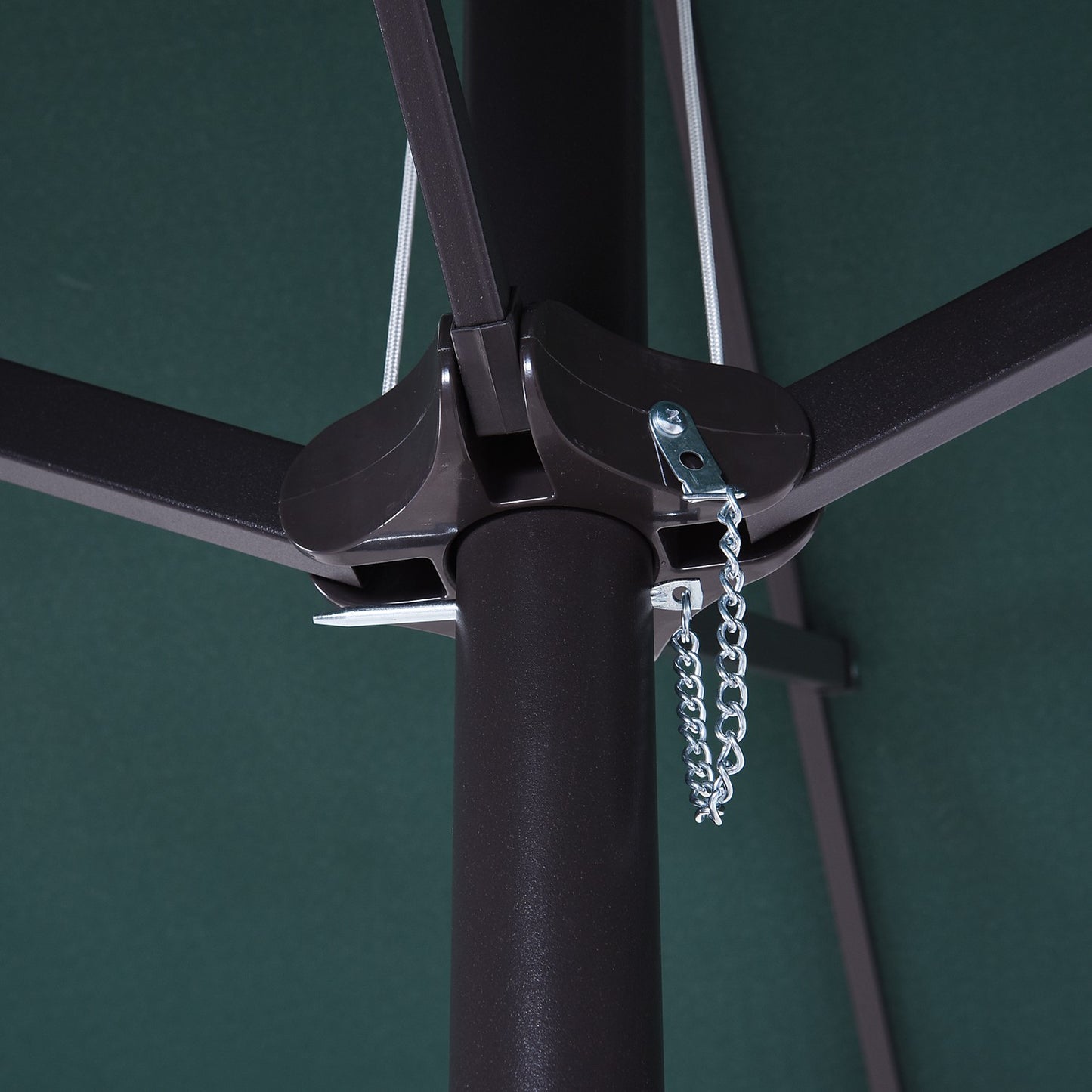 Dark Green Double Patio Garden Umbrella with Stand - 460 x 270 cm
