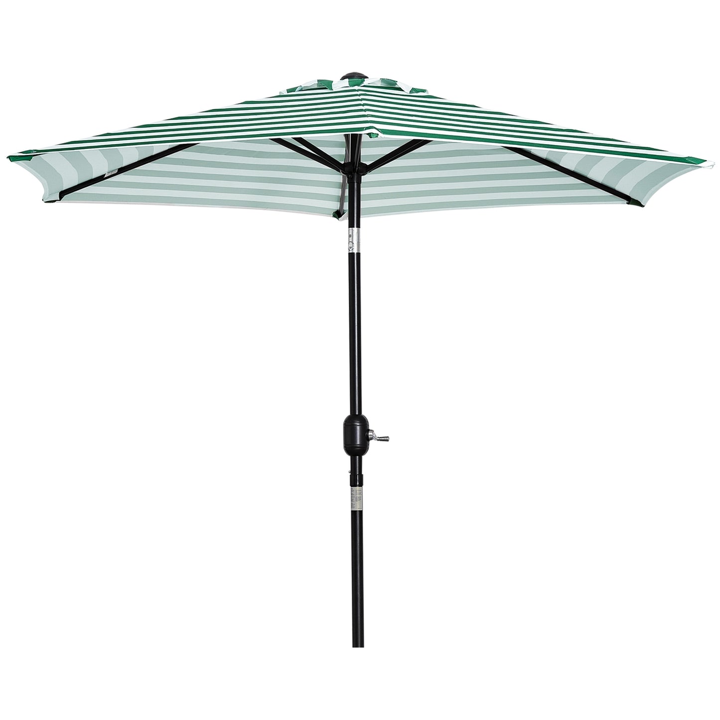 Green Stripe Steel Garden Parasol - Ø230 x 216 cm