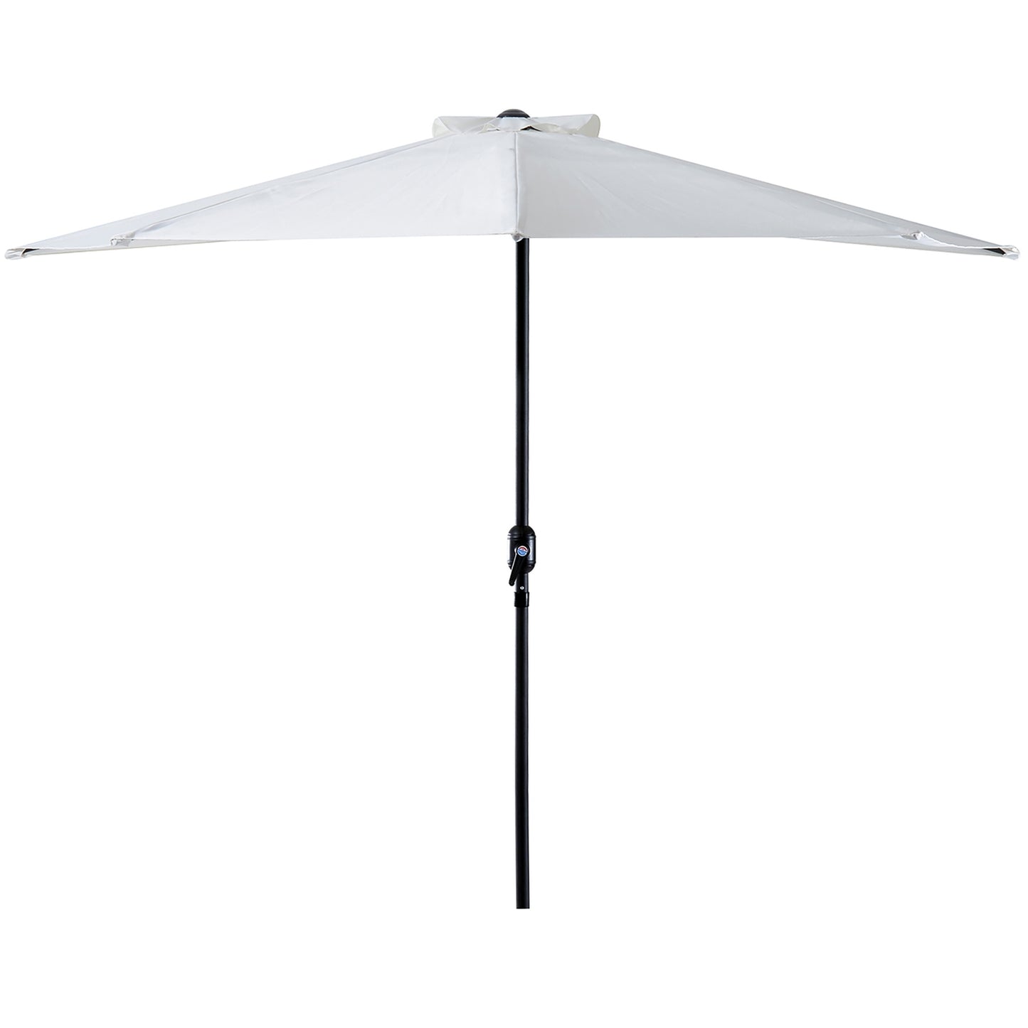 Semi-round crank parasol, metal frame, cream & black