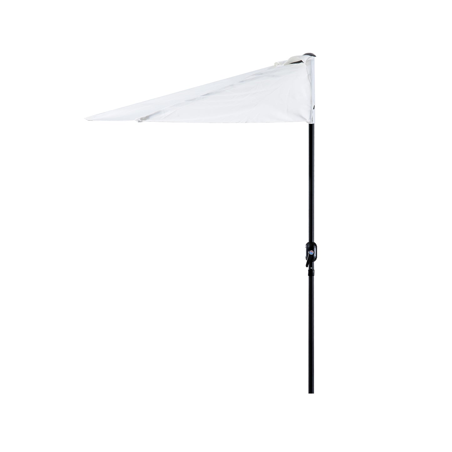 Semi-round crank parasol, metal frame, cream & black