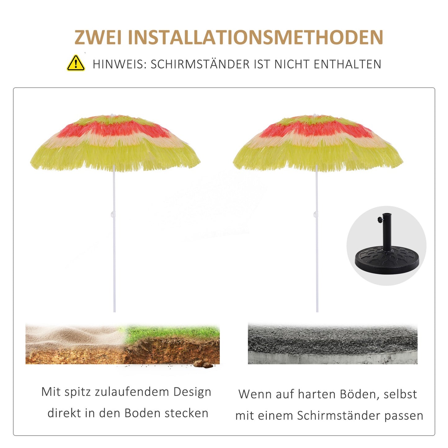 Hawaiian Beach Umbrella - Colorful, 160 cm in diameter