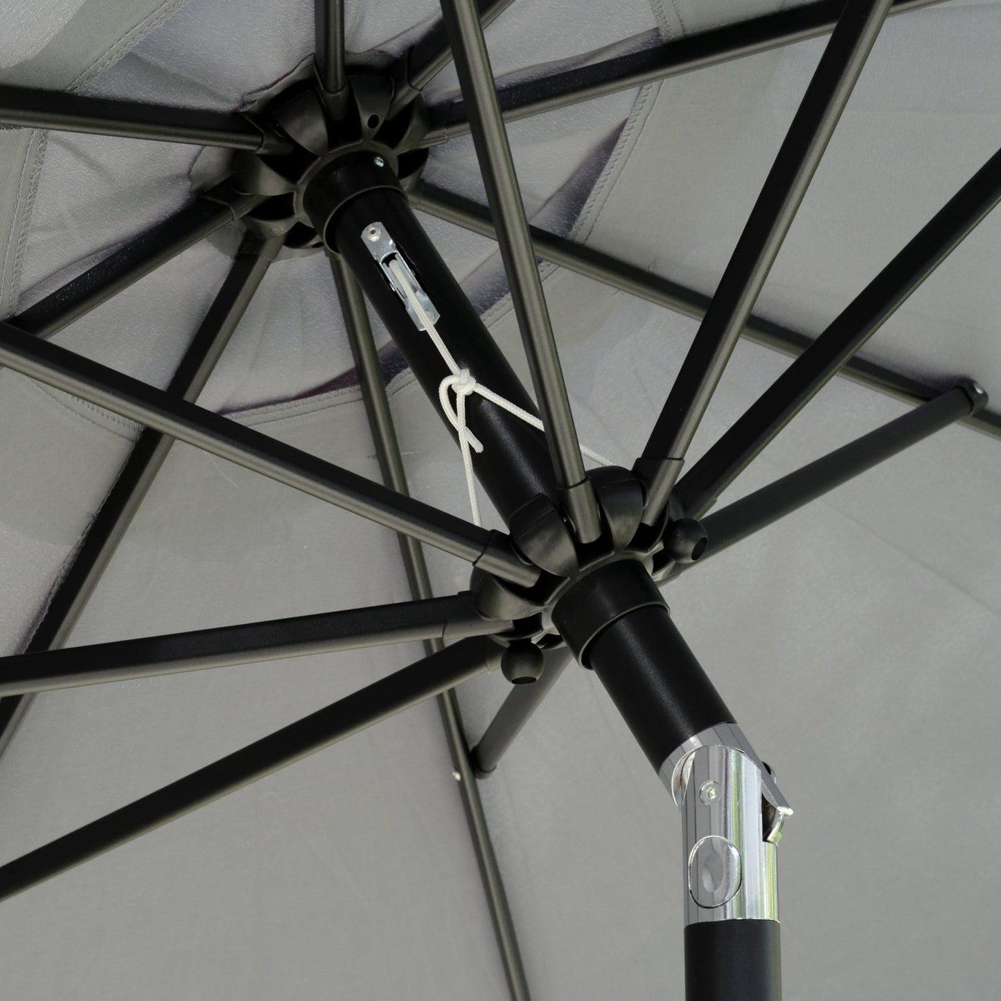 Patio umbrella, UV protection, 2.66 m diameter, dark grey