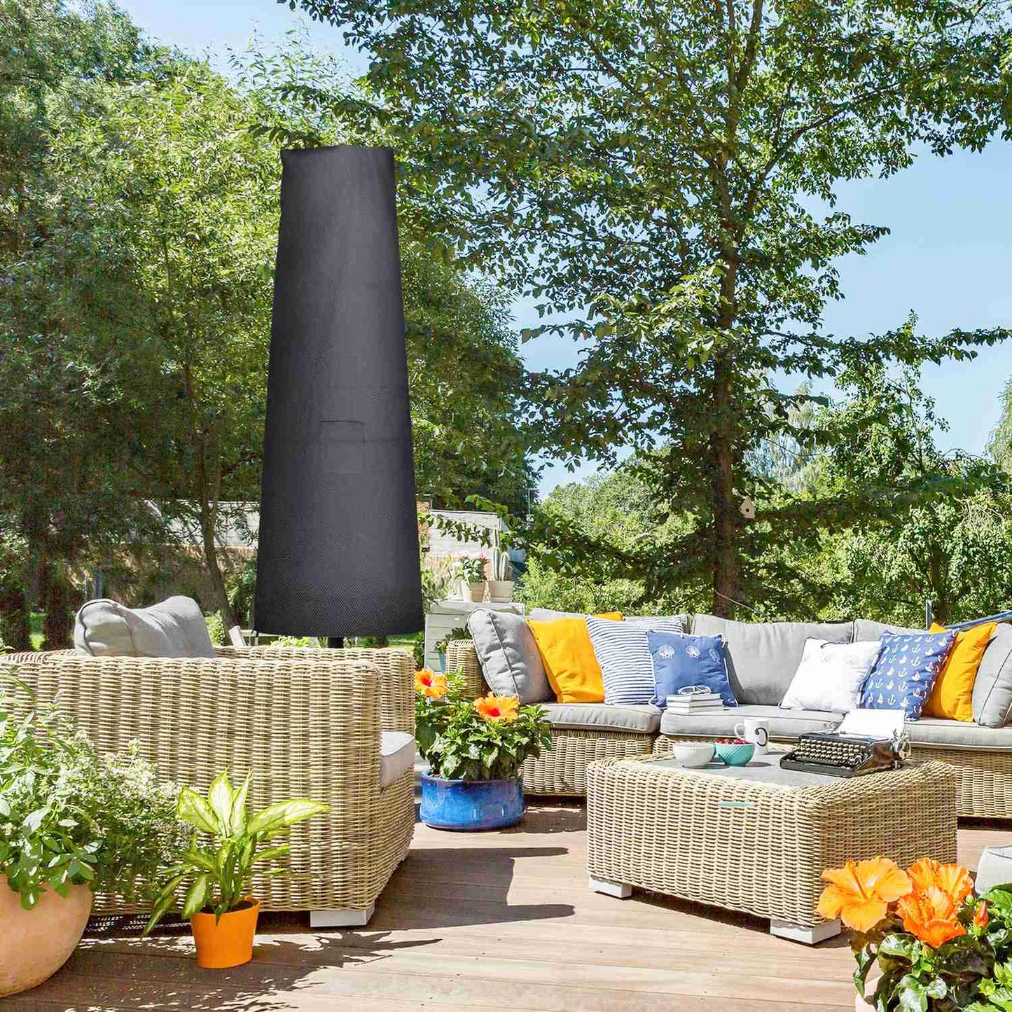 Parasol cover for 400 cm, waterproof, with zipper