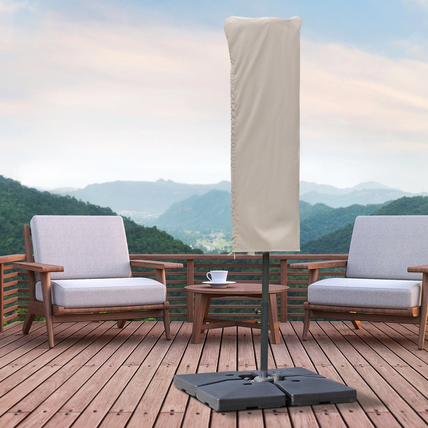 Parasol, weatherproof windproof, outdoor, 63x164 cm