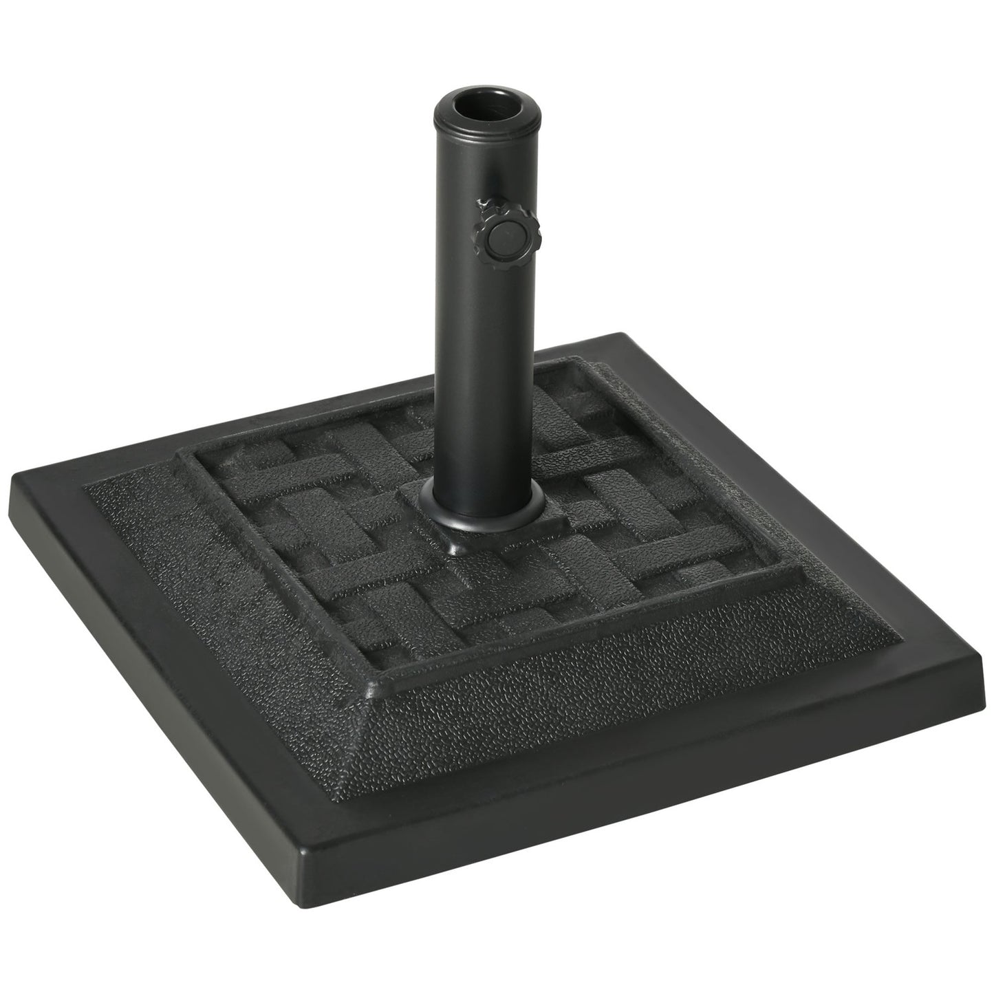 Umbrella stand in black resin, 12 kg, fits 32-48 mm poles