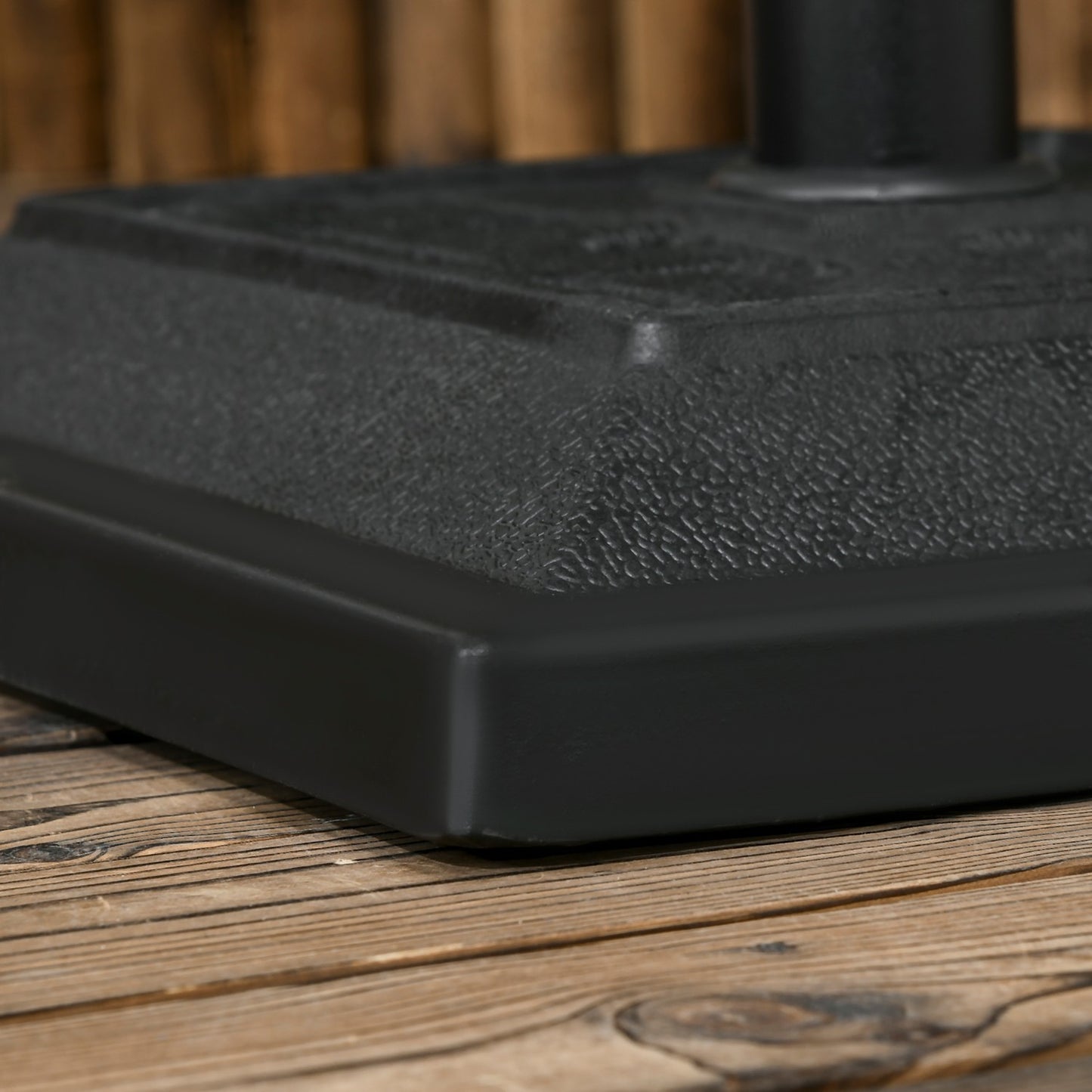 Umbrella stand in black resin, 12 kg, fits 32-48 mm poles