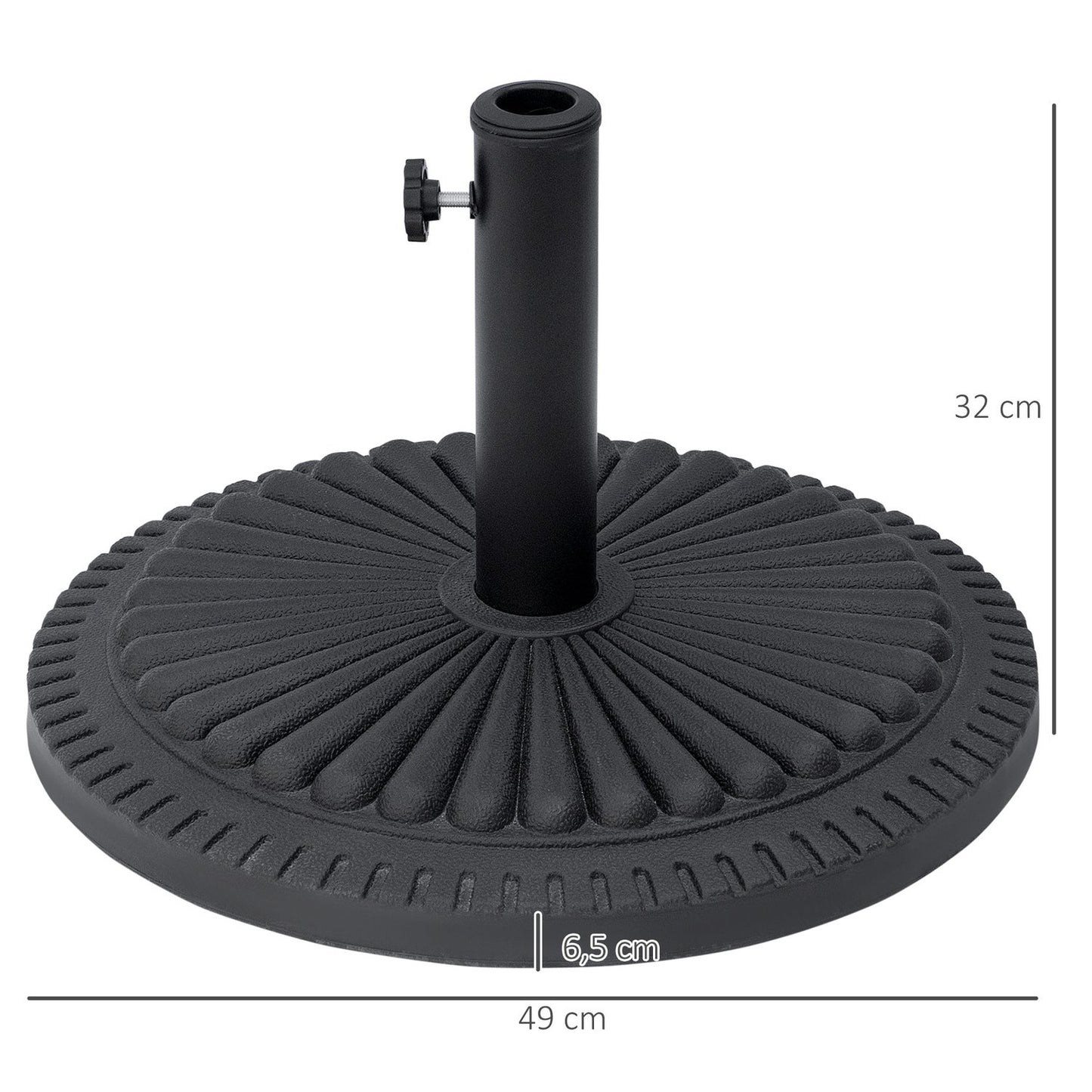 Parasol stand 14 kg cement base, fits 35-48 mm poles