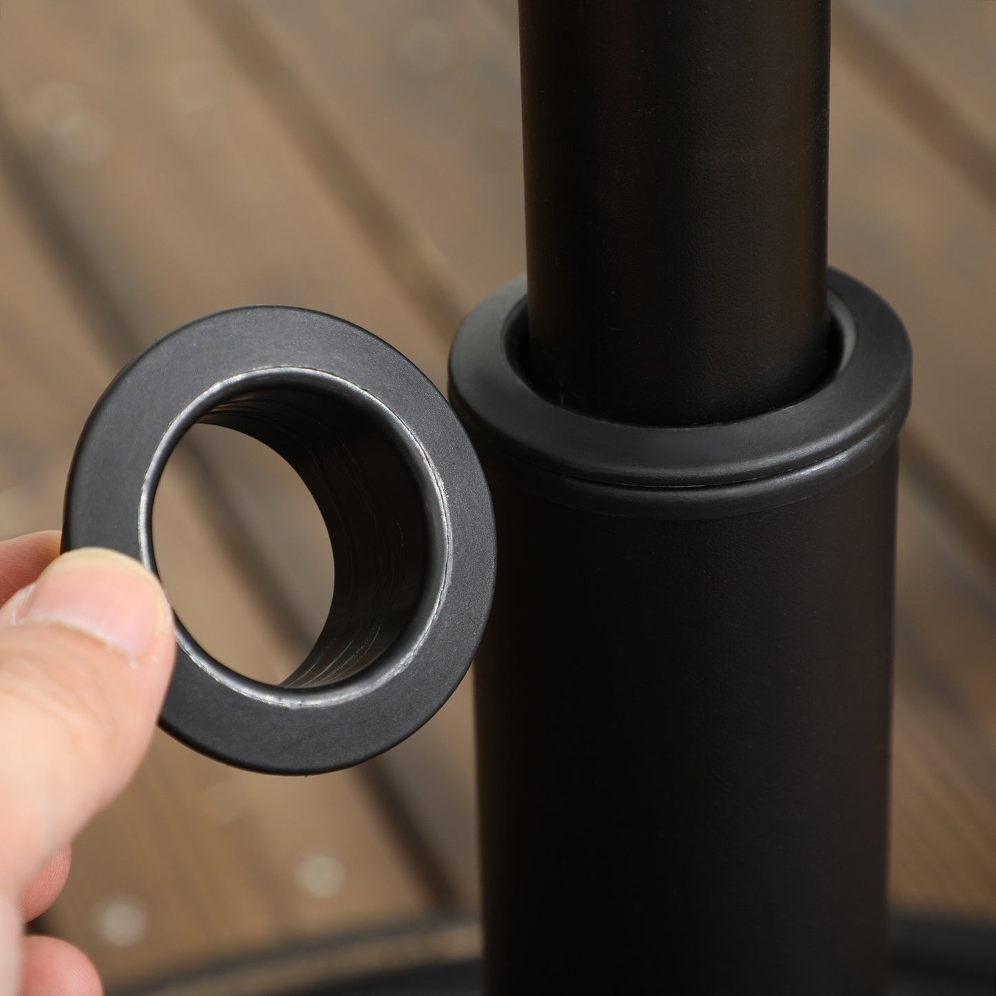 18 kg resin umbrella stand, round bronze, Ø38/48 mm post