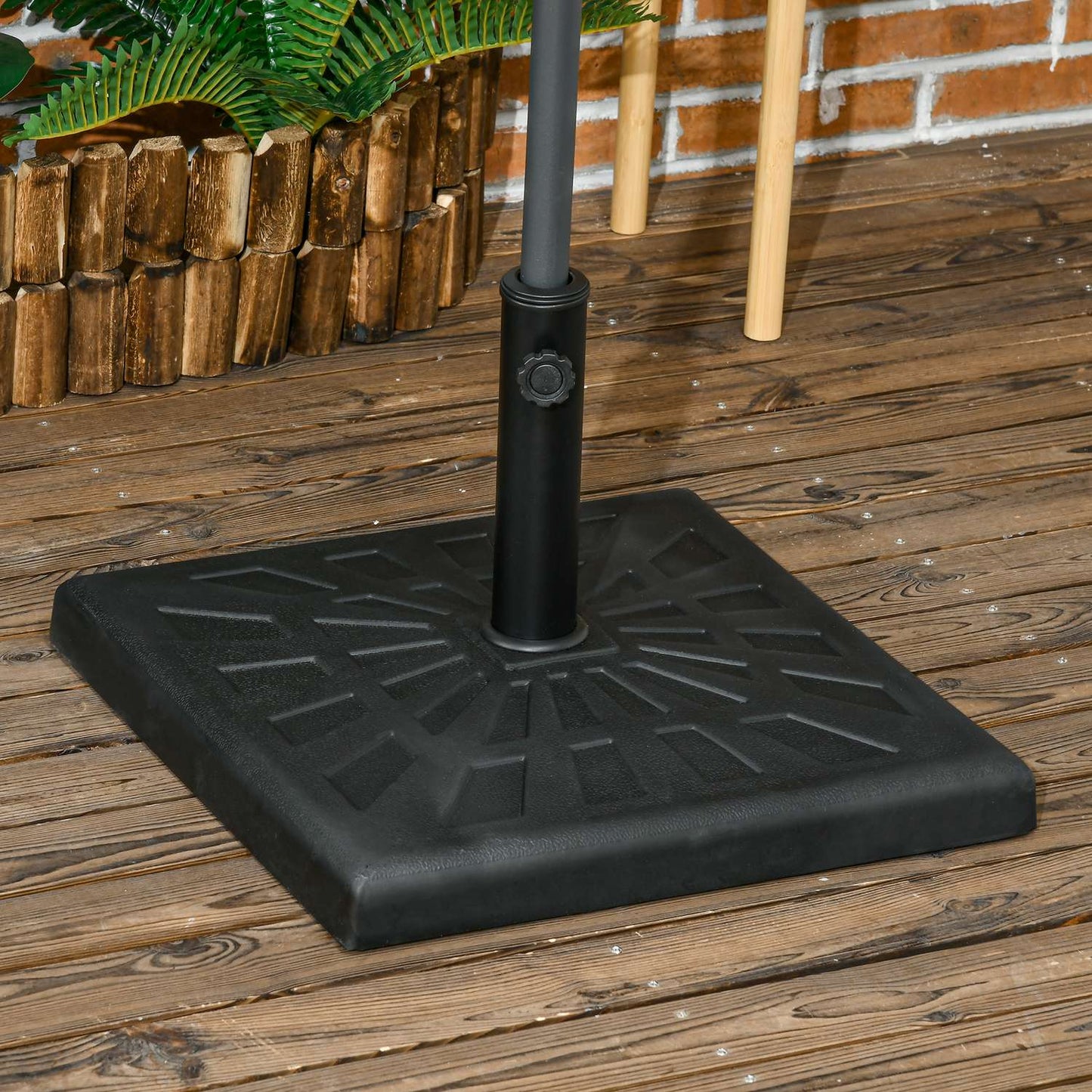 Umbrella stand, 19 kg base, fits Ø 32/38/48 mm poles, black