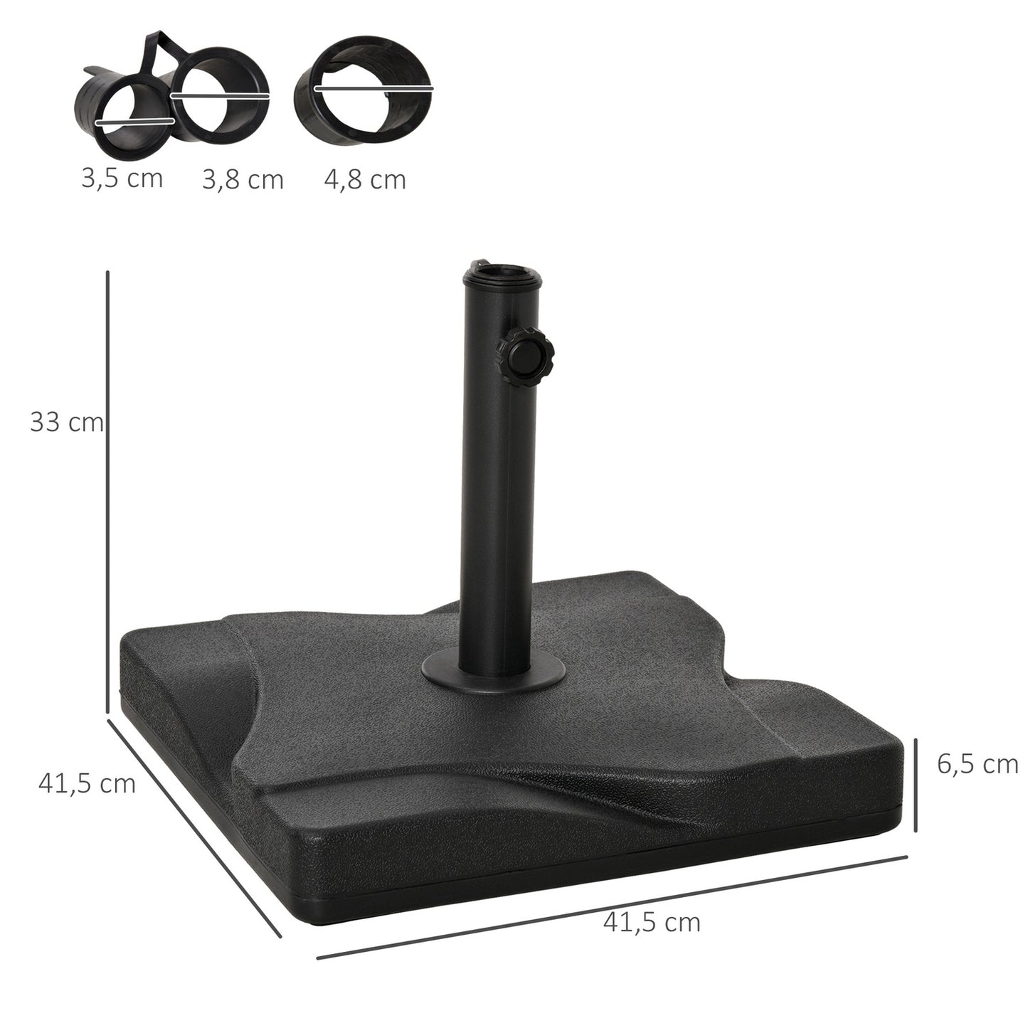 Parasol Base 20 Kg, Cement, Fits 30-38 Mm posts