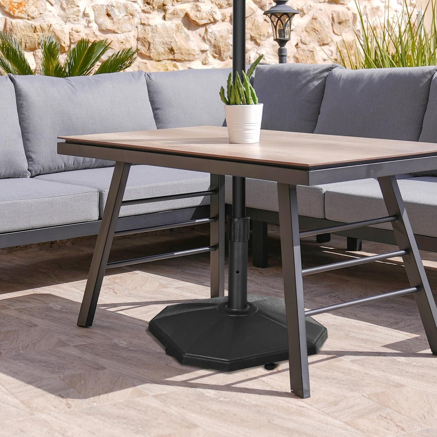 Stable parasol stand 22Kg for 32-38mm poles, black