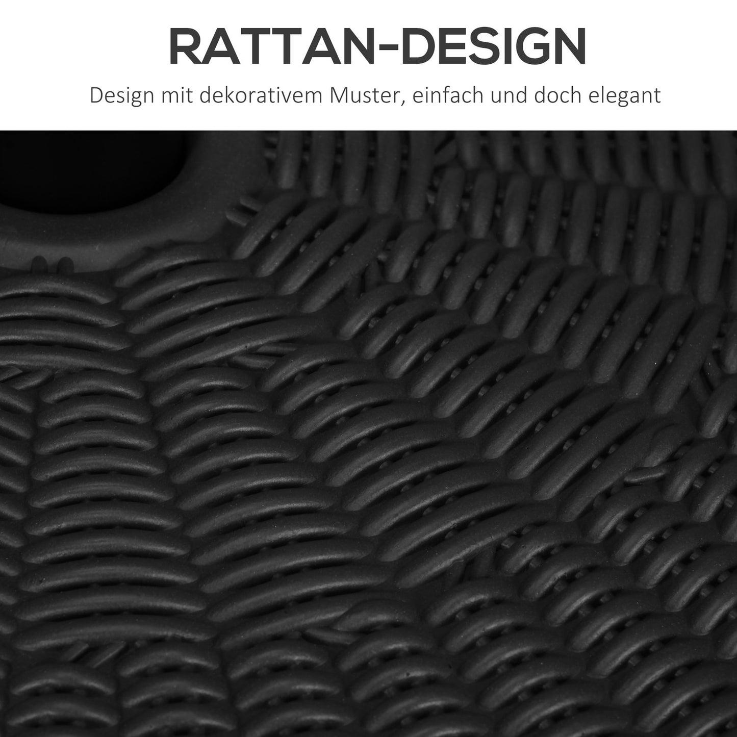 Parasol stand 29 kg, black, rattan look, fits Ø38/48 mm posts