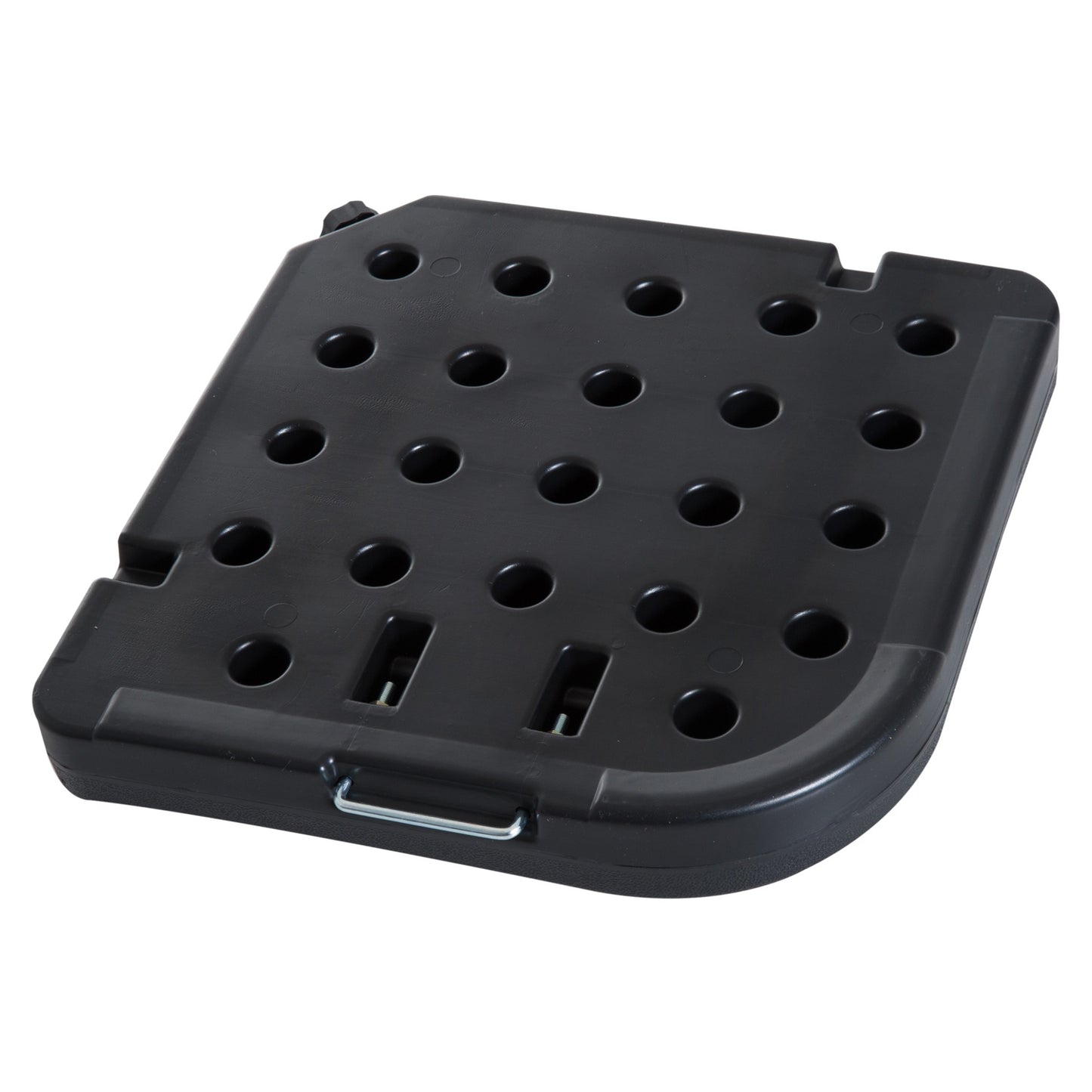 Parasol stand, refillable umbrella base, 4-part, black 50x50 cm