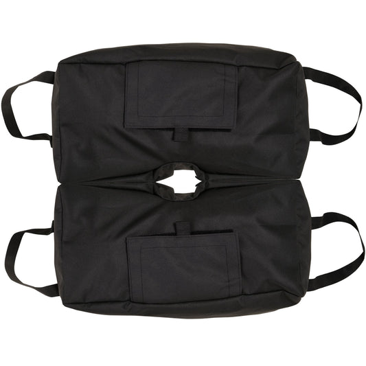 Parasol stand with shovel - 50 kg fillable sandbags, black