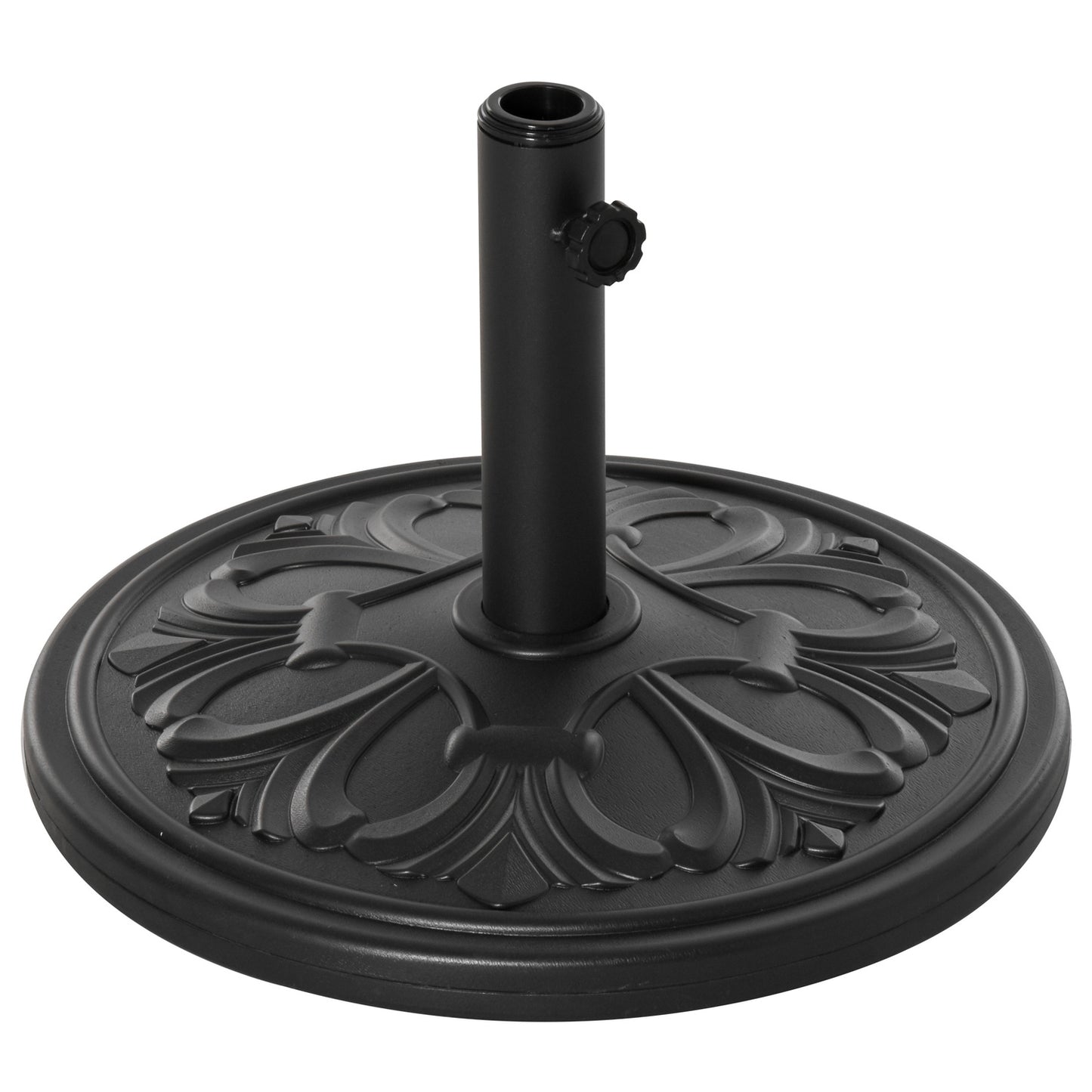 Antique black umbrella base, 13 kg, plastic and cement