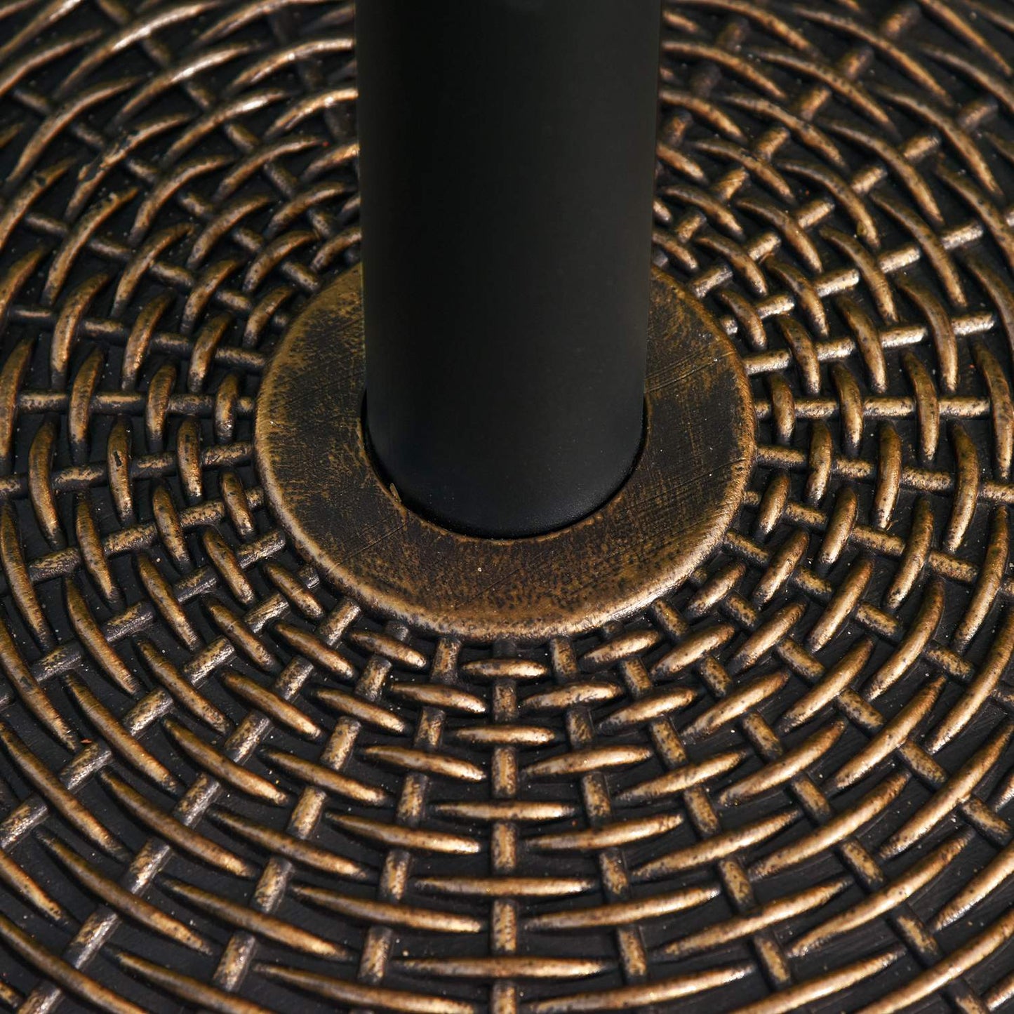Heavy-Duty 25 Kg Rattan Look Parasol Base, Ø53 X 40 Cm
