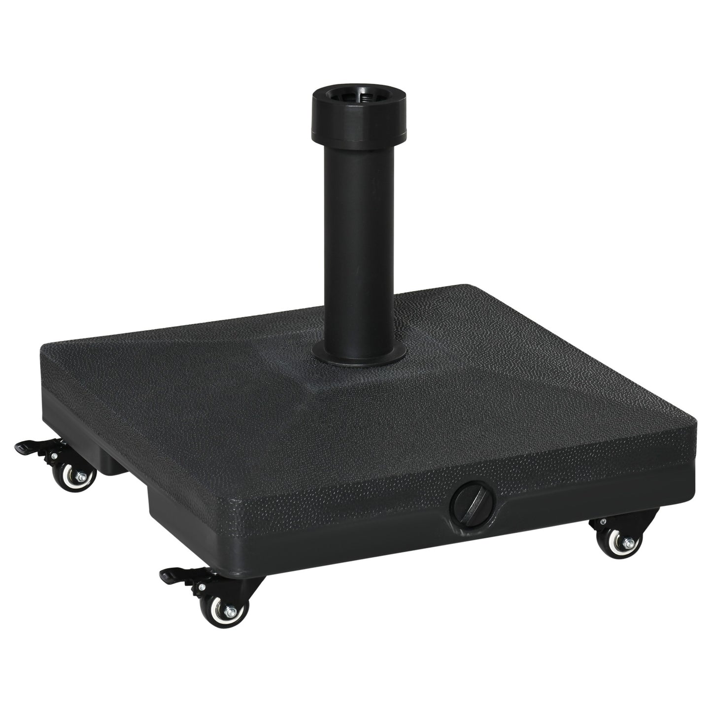 Black Parasol Stand With Wheels, Fits 38/48 mm poles, 45x45 cm