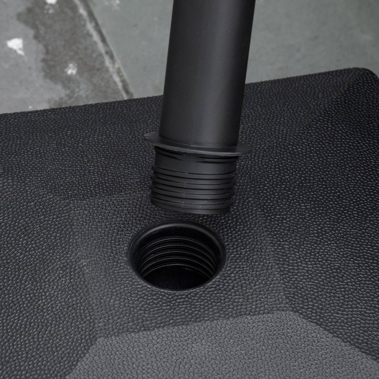 Black Parasol Stand With Wheels, Fits 38/48 mm poles, 45x45 cm