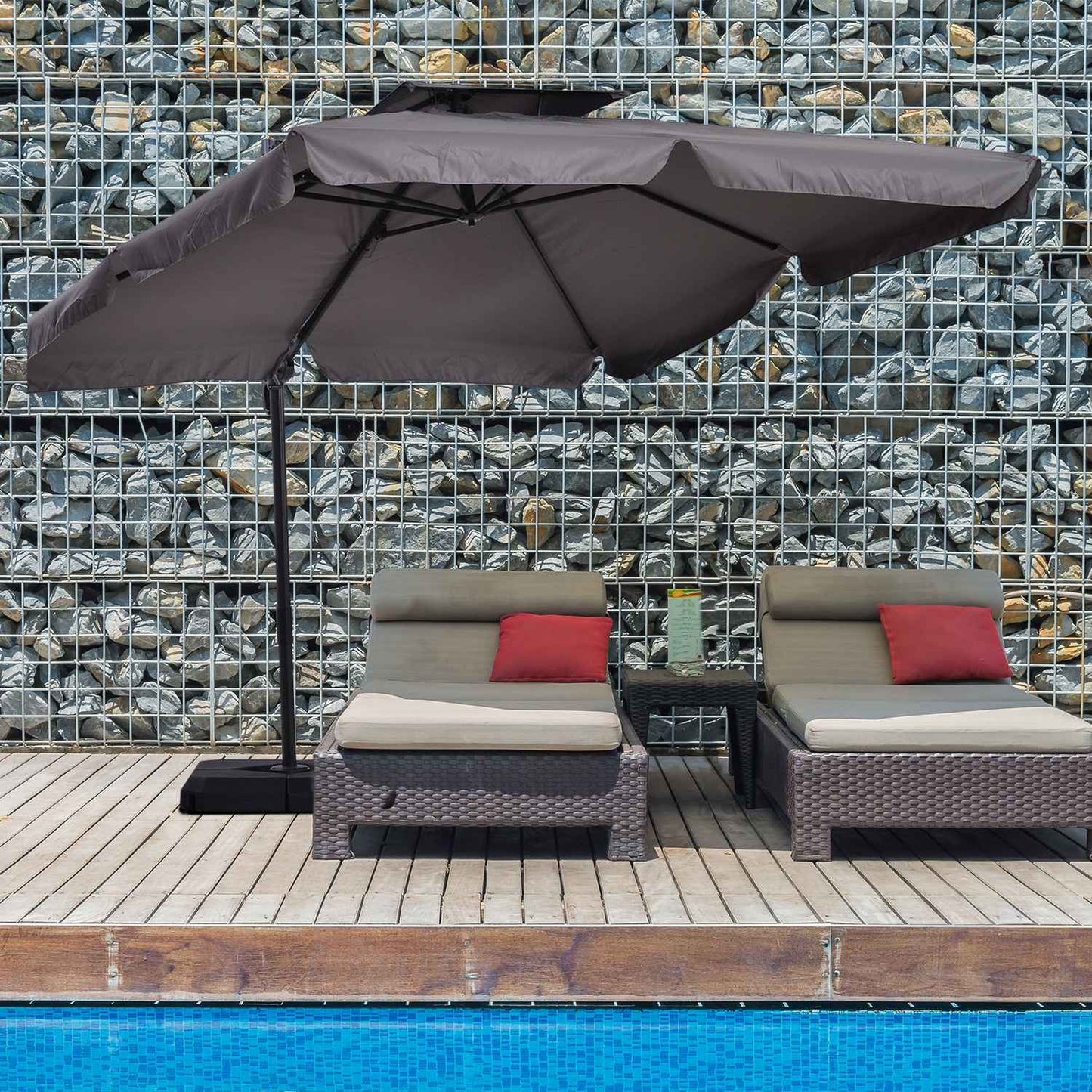 Cantilever Parasol, UV50+ with Stand & Cover, 270x270 cm