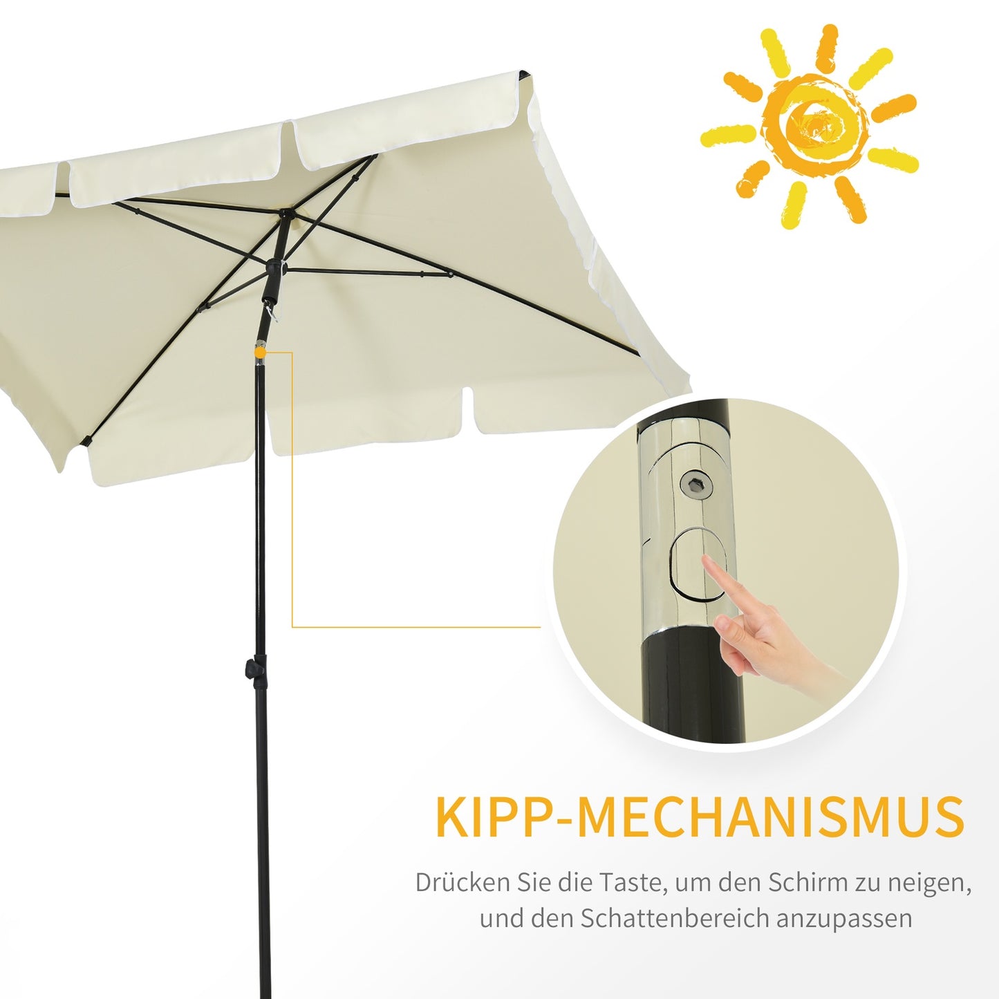 UV protection Collapsible parasol for balcony and beach