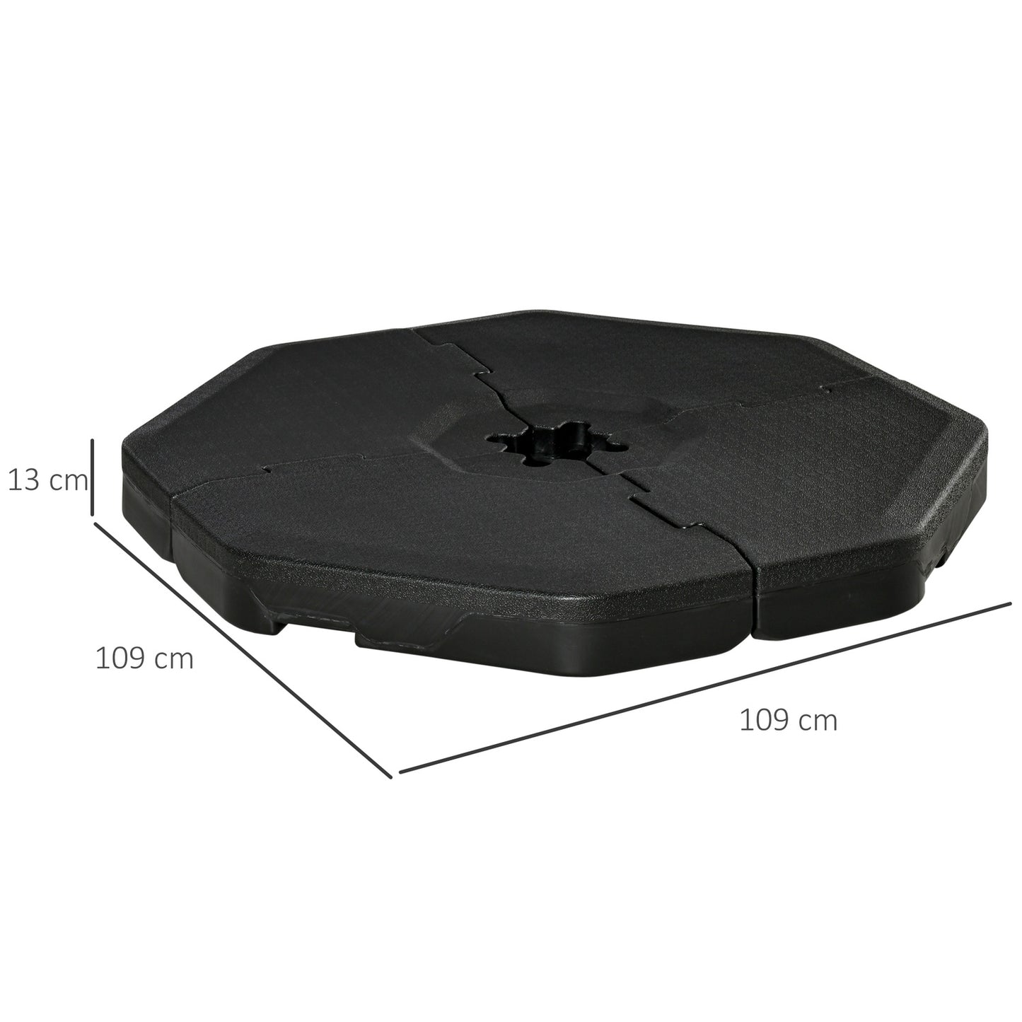 Umbrella weight base, 4-part Heavy-Duty HDPE, 140 kg capacity