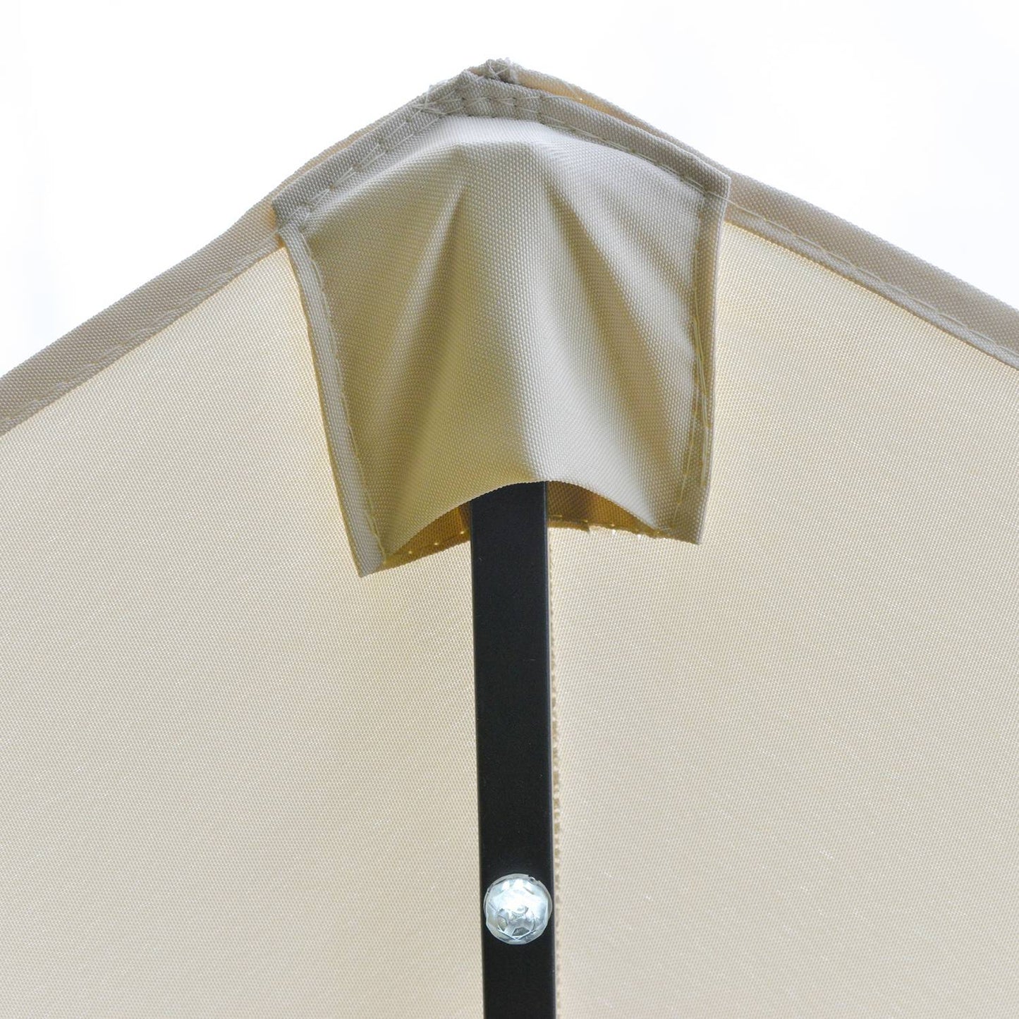 Large oval garden parasol - 440x260cm, LED, Creamy white