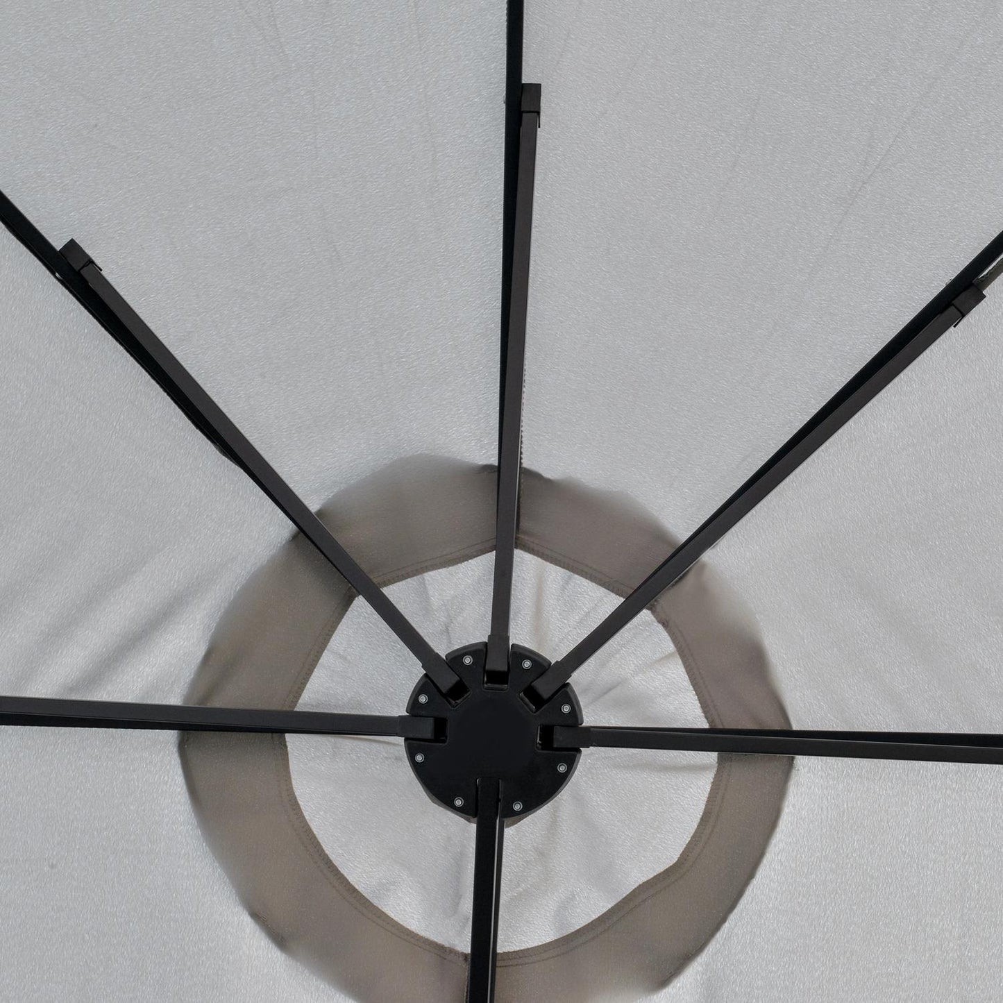 4.5 M Double Parasol With LED, Solar Powered, Light Grey-Black