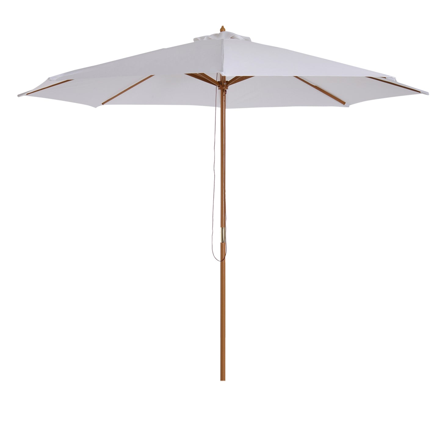 Garden Parasol 300 Cm, Bamboo Frame, Cream White