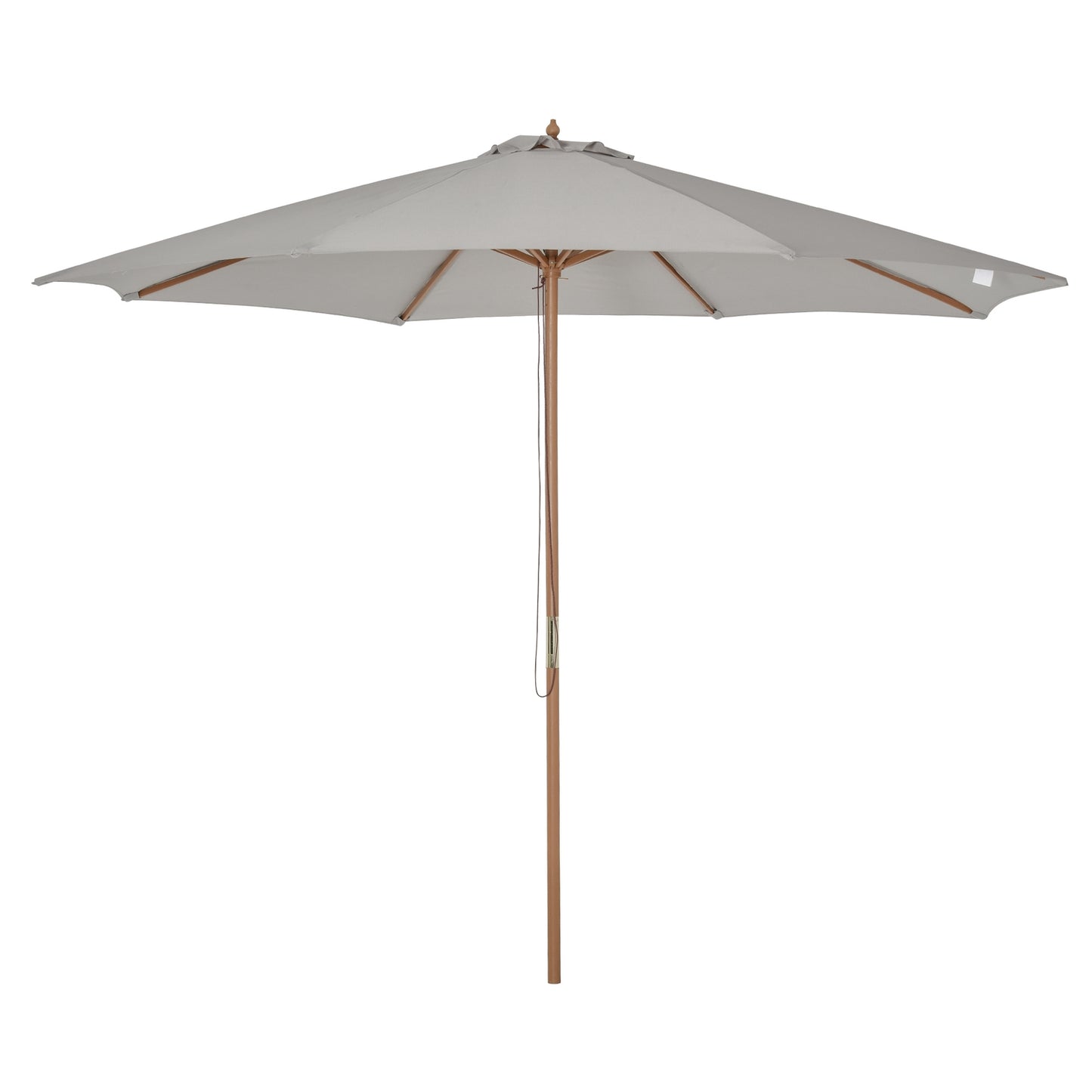 Wooden Parasol, 300 Cm Garden & Balcony Parasol, Grey