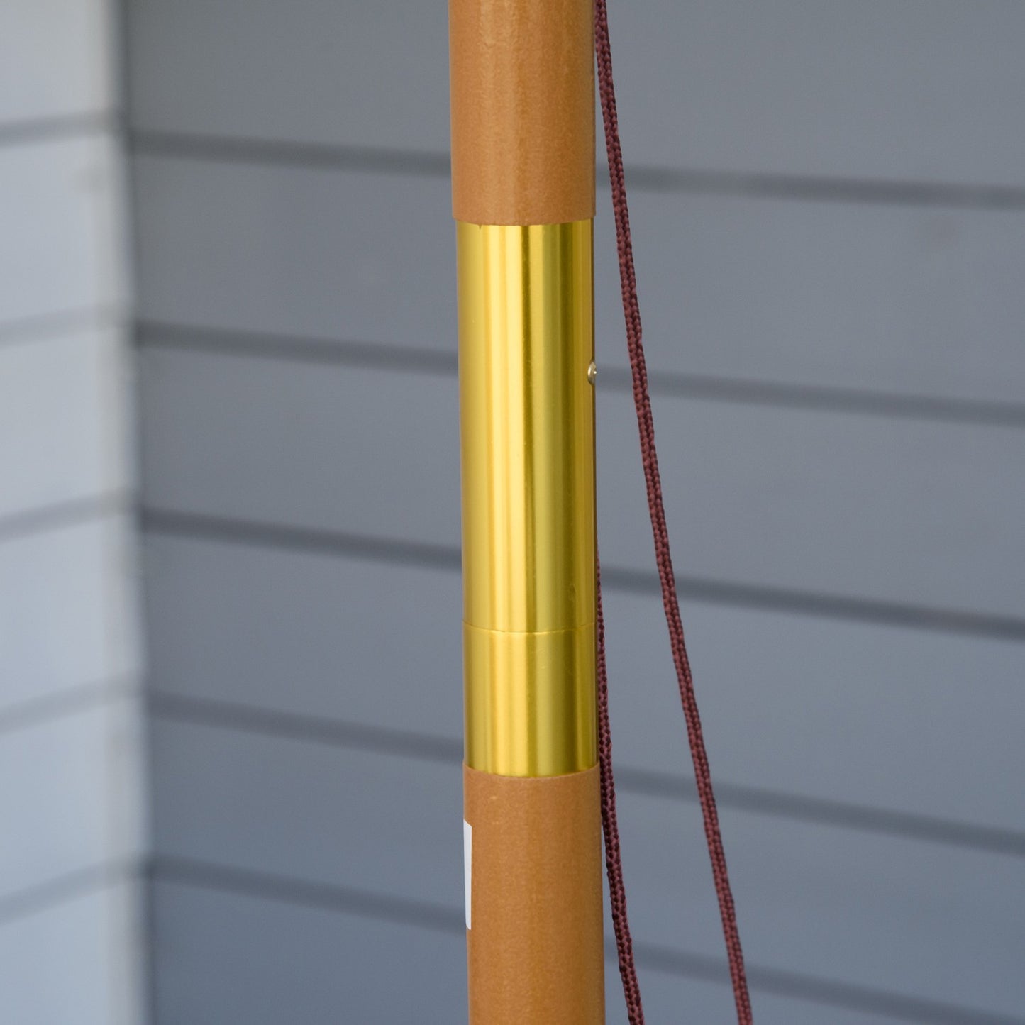 Wooden patio umbrella, 300 cm, Bamboo frame, Khaki