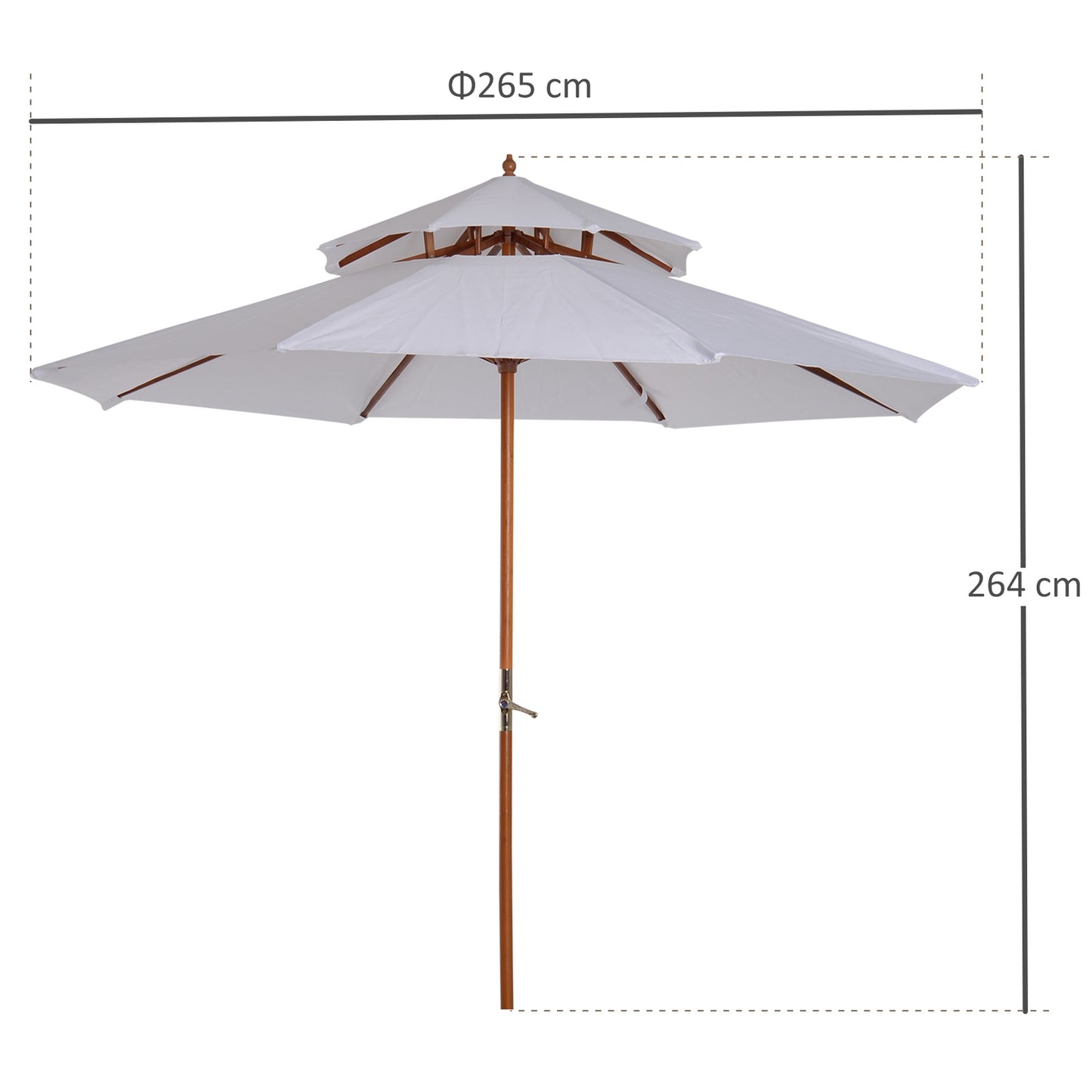Garden parasol, double roof, cream