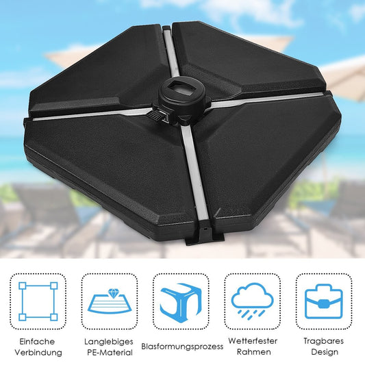 Parasol base balcony umbrella stand for outdoor use 90cm x 90cmx 10cm black