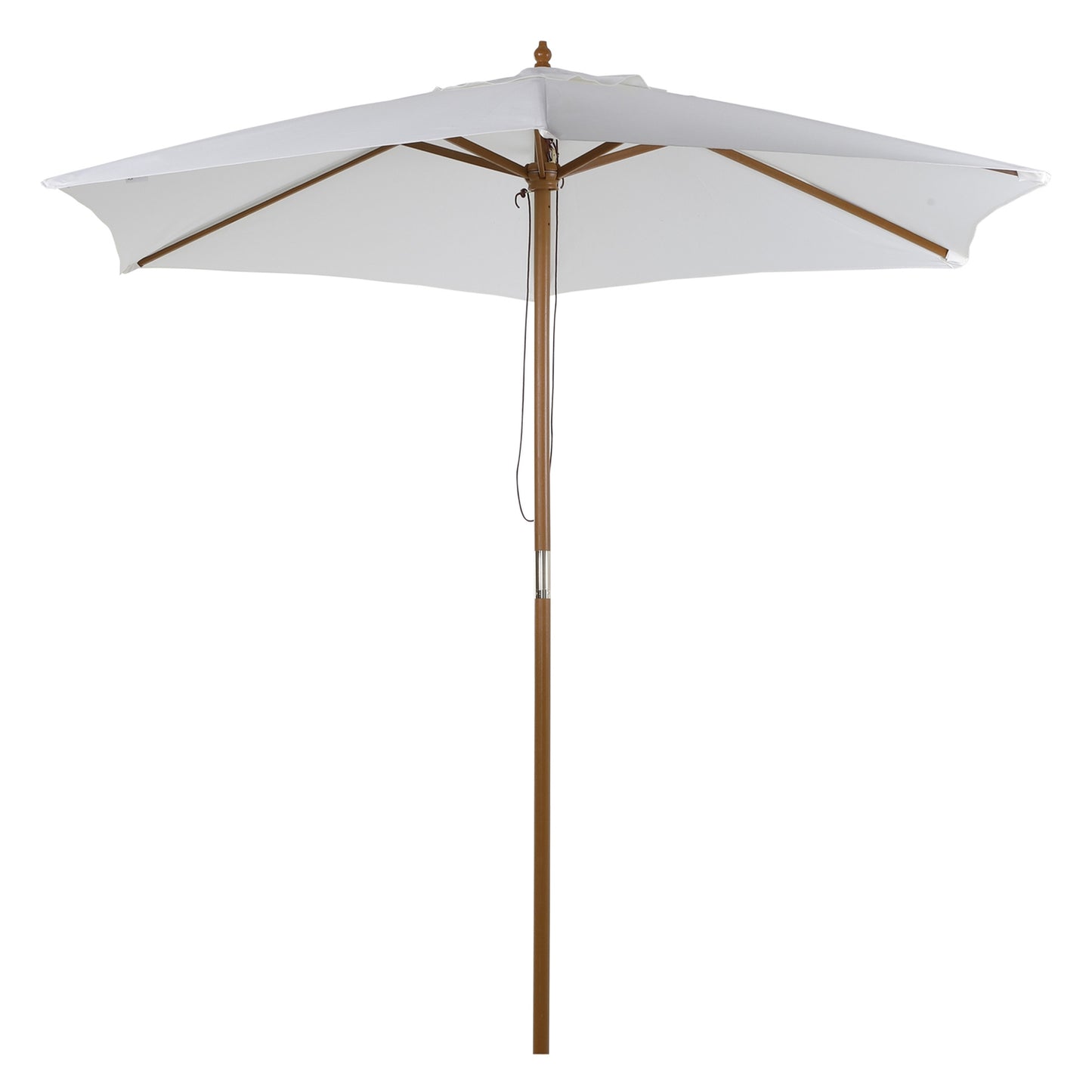 Garden parasol, Bamboo & Polyester, Ø2.5 x 2.3 m, White