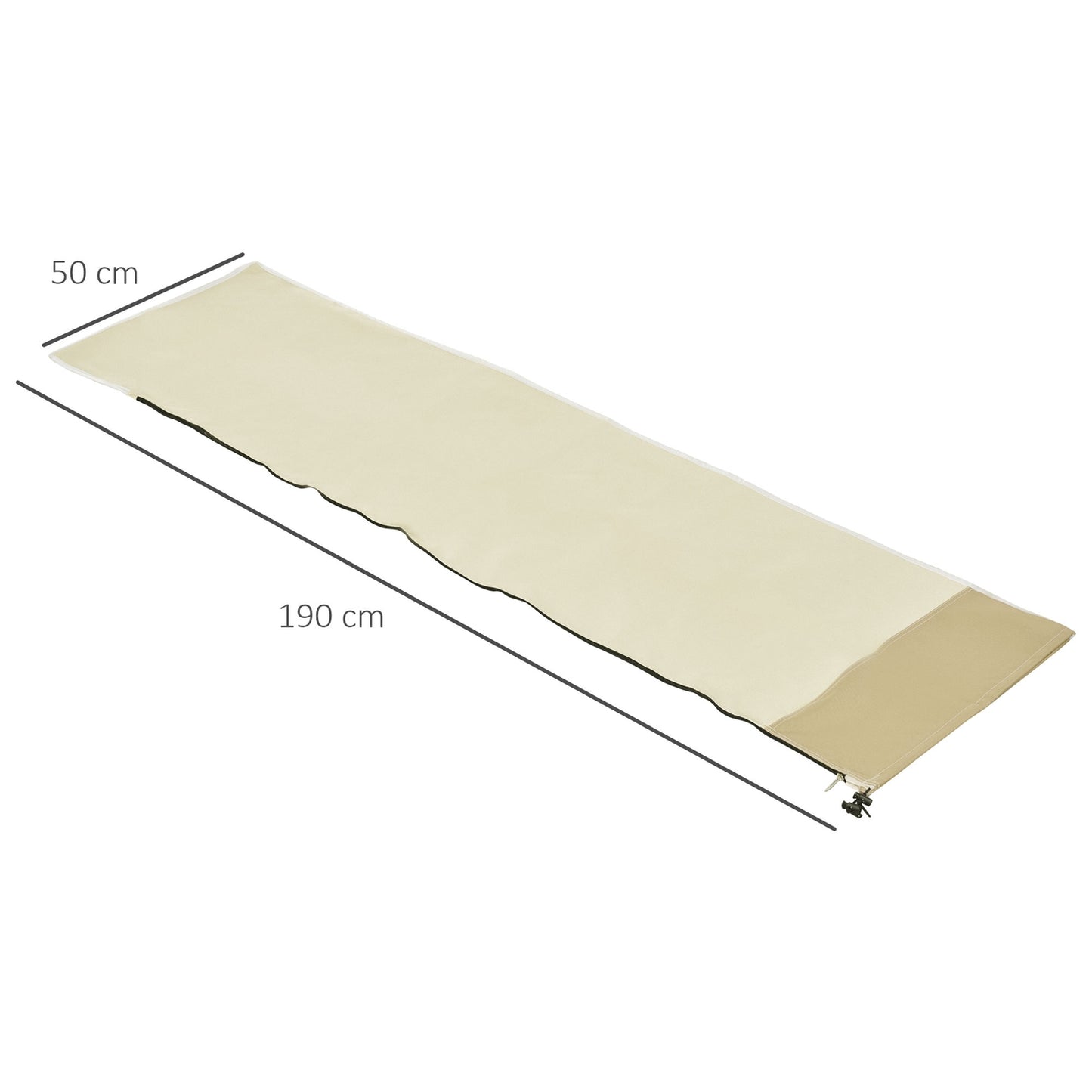 Parasol cover with zipper, durable oxford fabric, beige/coffee